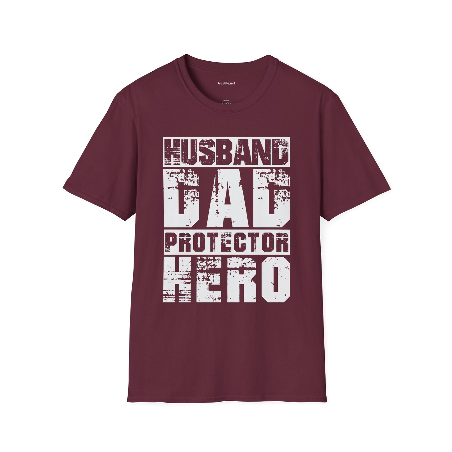 Husband Dad Protector Hero Unisex Soft Style T-Shirt 100% Cotton Graphic