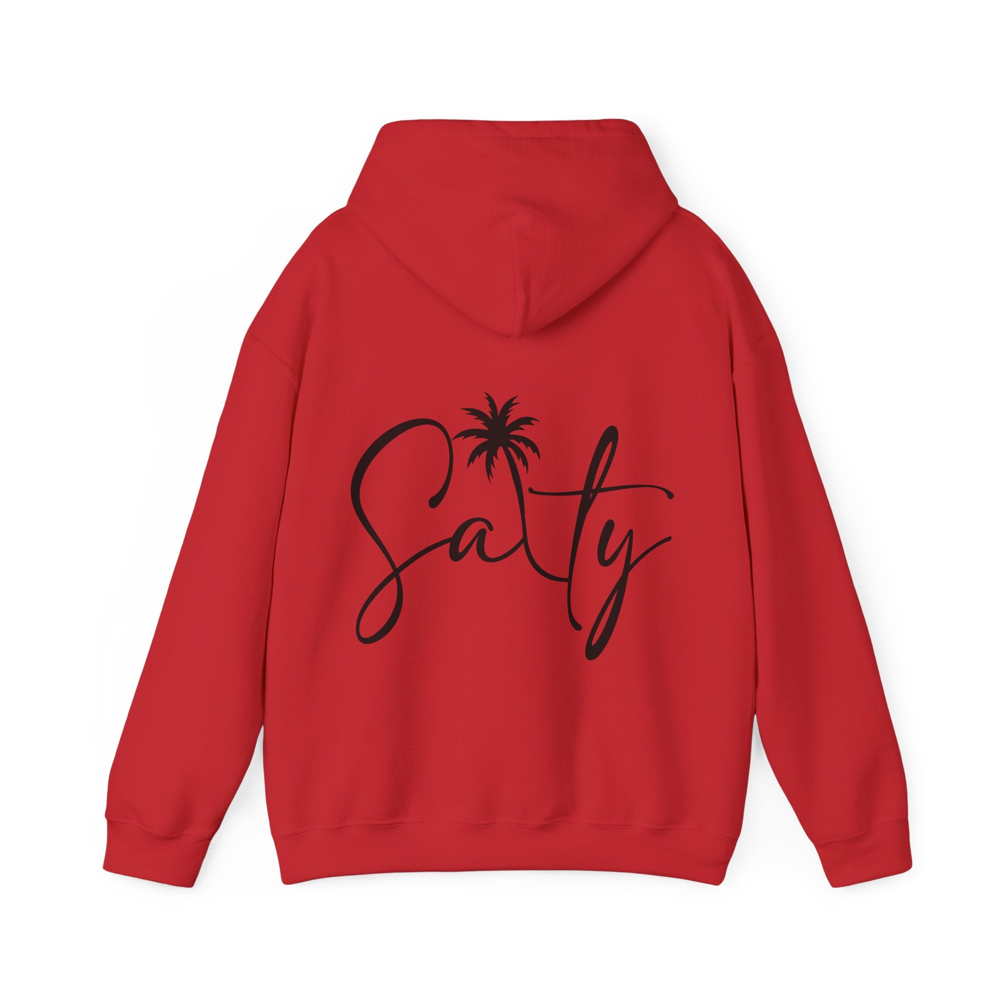 Salty Palm Hoodie — Coastal Script Beach Sweatshirt