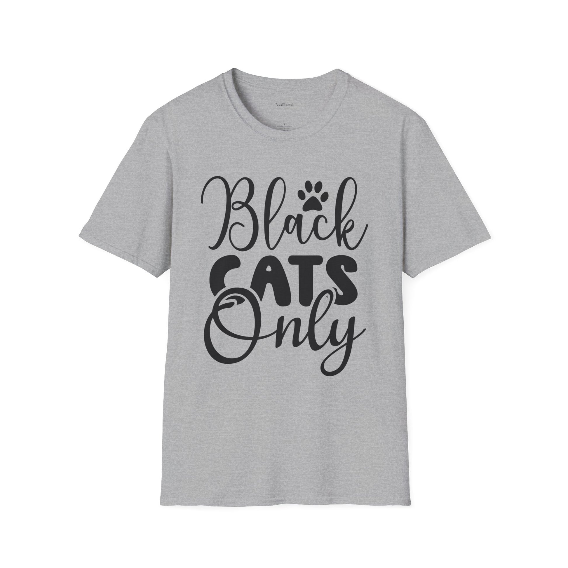 Black Cats Only - Unisex Softstyle T-Shirt 100% Cotton Graphic