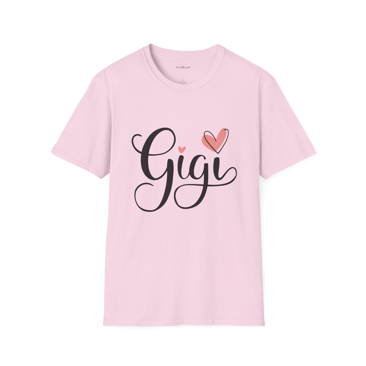 Gigi (pink heart) Unisex Soft Style T-Shirt 100% Cotton Graphic