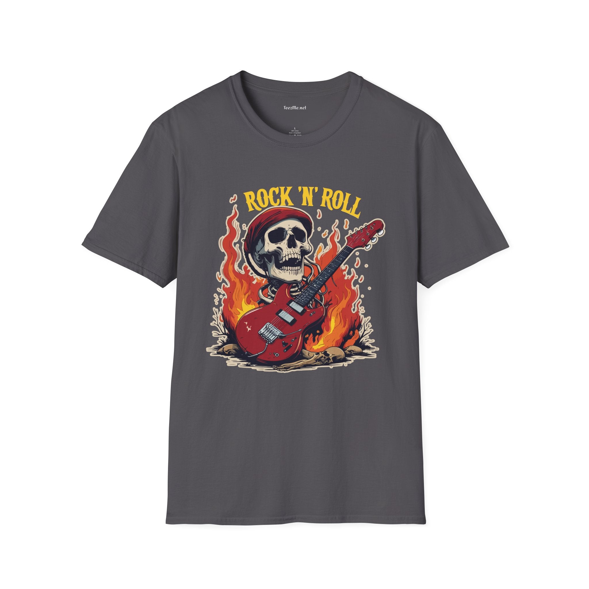 Rock N Roll Skeleton - Unisex Softstyle T-Shirt 100% Cotton Graphic