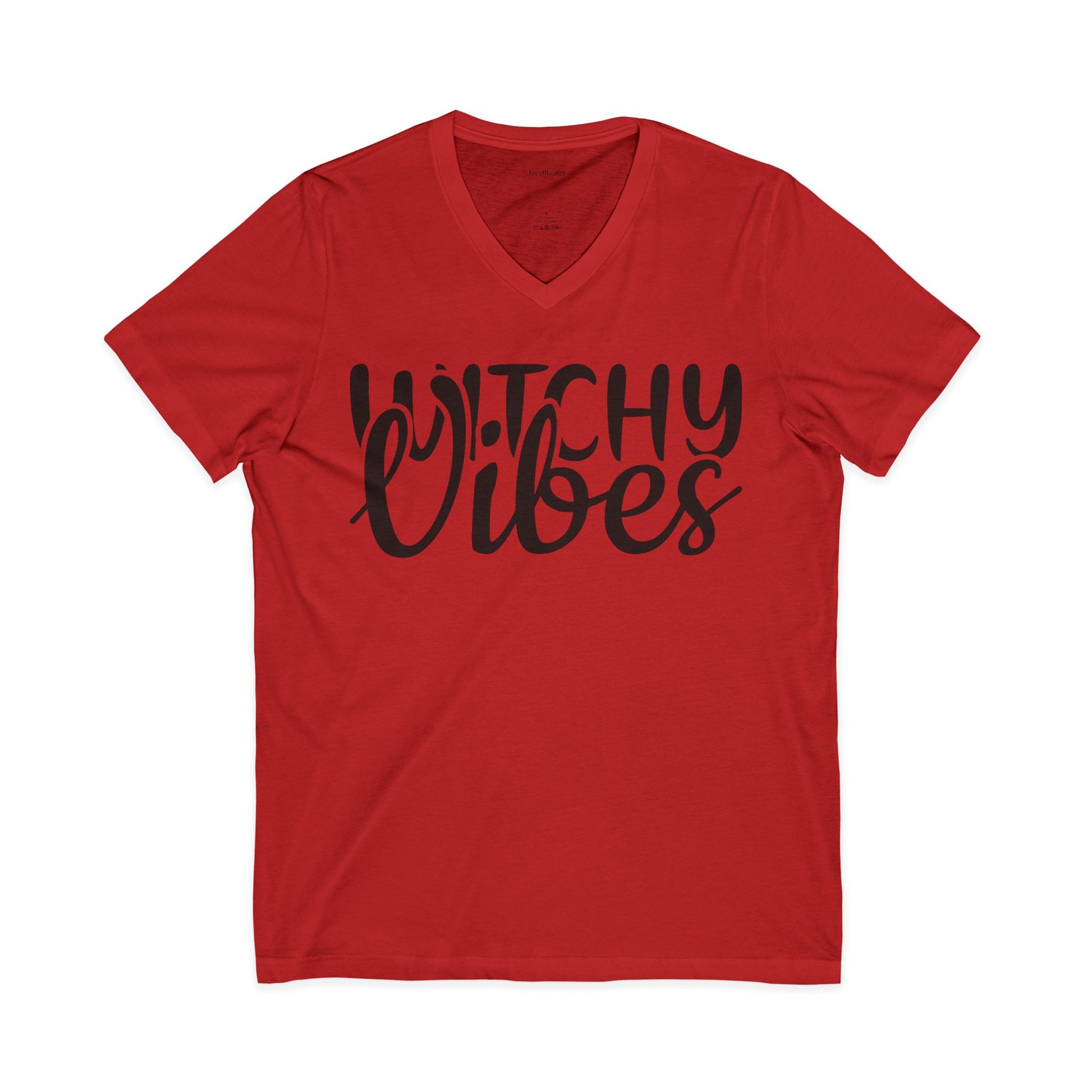 Witchy Vibes V-Neck Tee — Halloween Witch Shirt for Spooky Season