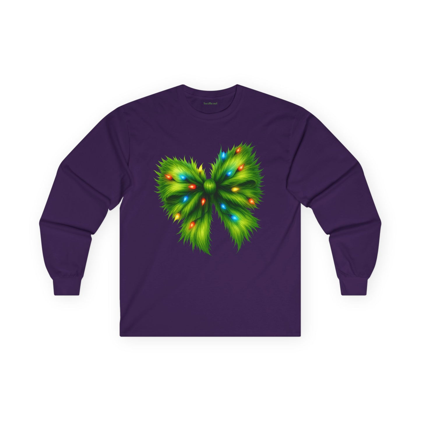 Grinch Bow with Lights Unisex Ultra Cotton Long Sleeve Tee
