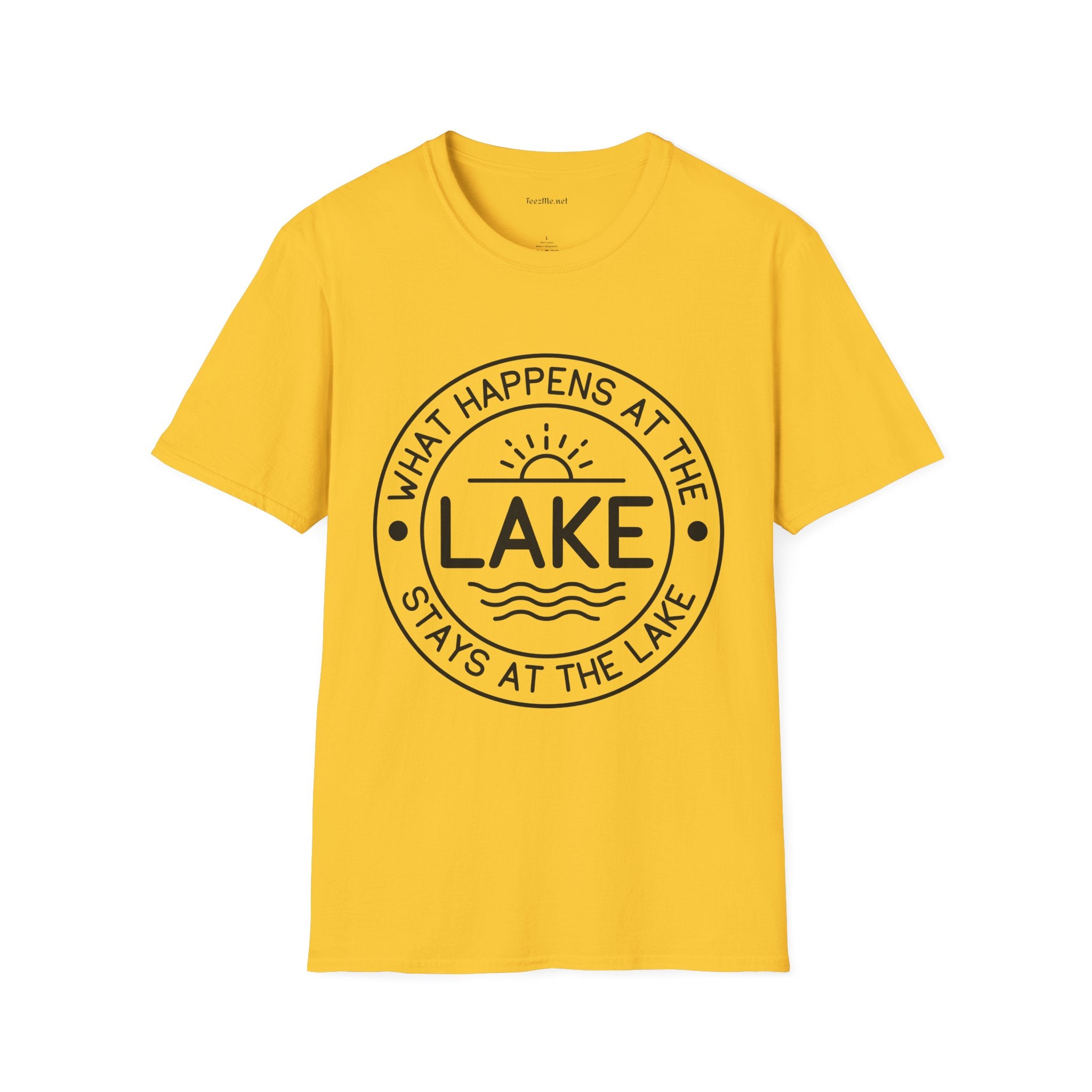 What Happens At The Lake Unisex Softstyle T-Shirt 100% Cotton Graphic