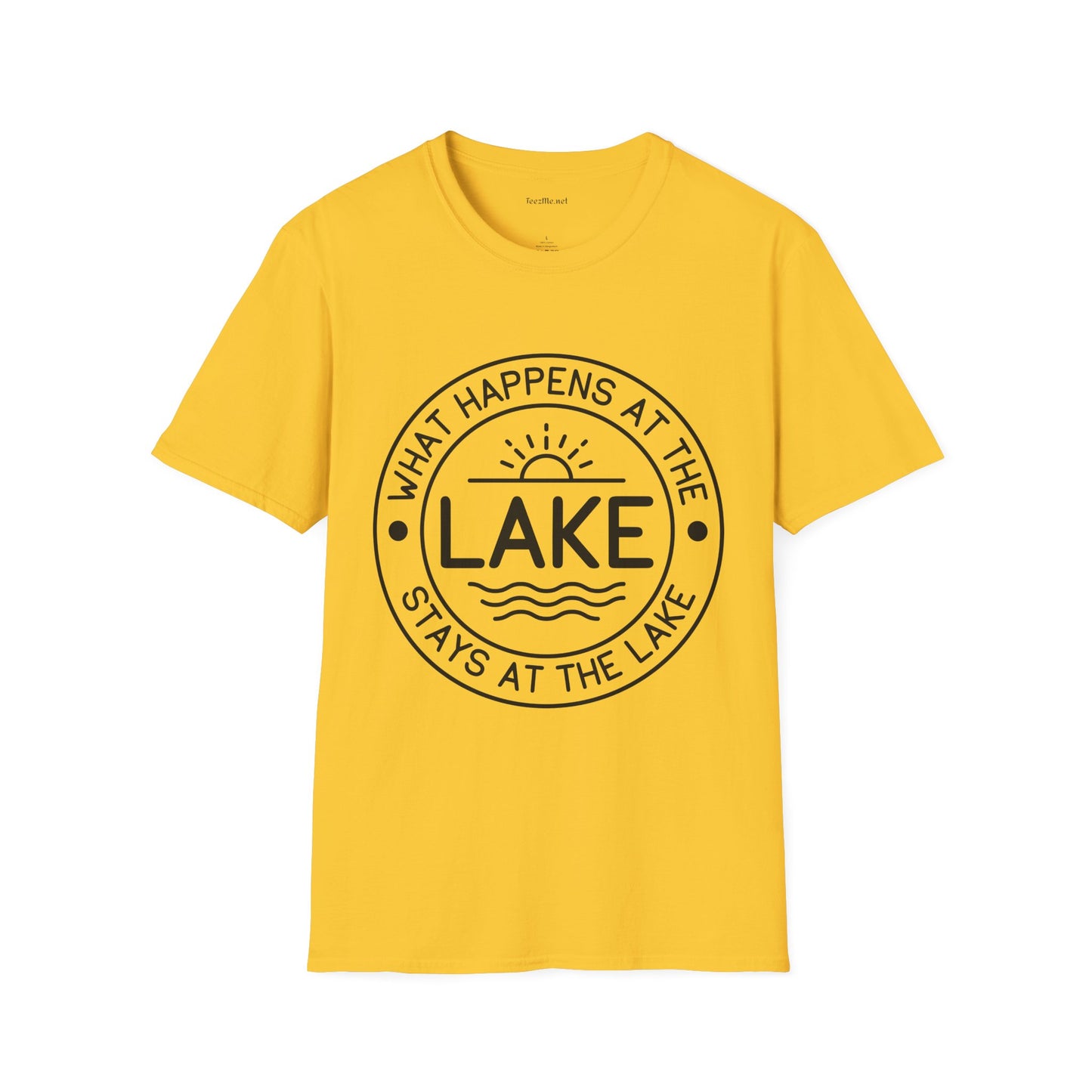 What Happens At The Lake Unisex Softstyle T-Shirt 100% Cotton Graphic