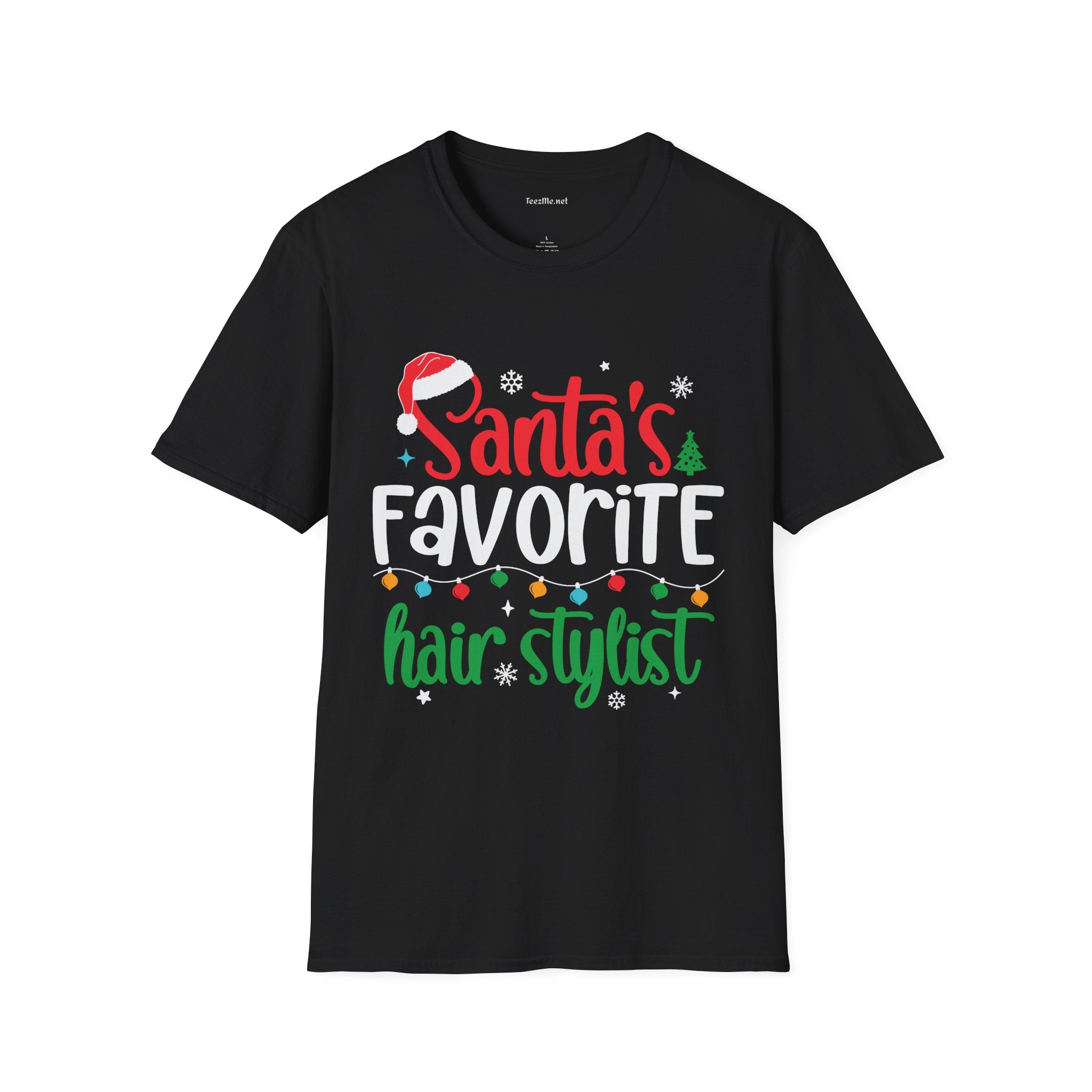 Santa’s Favorite Hair Stylist T-Shirt — Festive Christmas Salon Gift