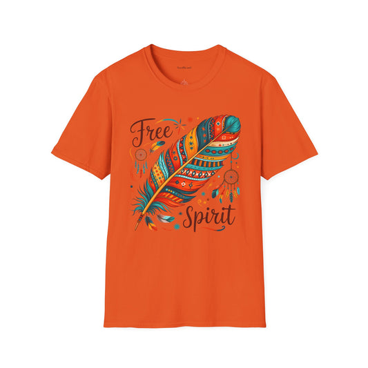 Free Spirit Boho Unisex Softstyle T-Shirt 100% Cotton Graphic