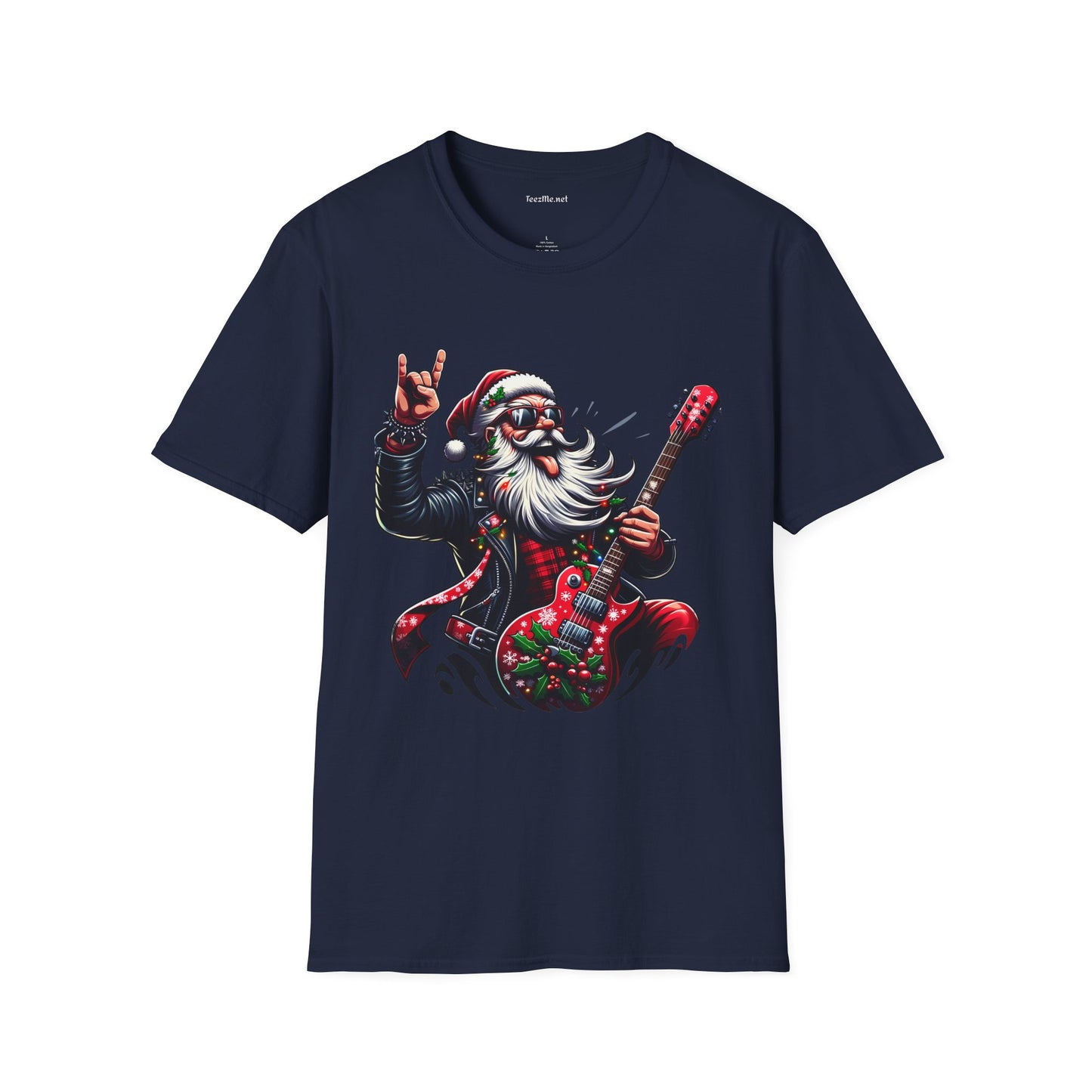 Rockin' Santa Unisex Softstyle T-Shirt 100% Cotton Graphic