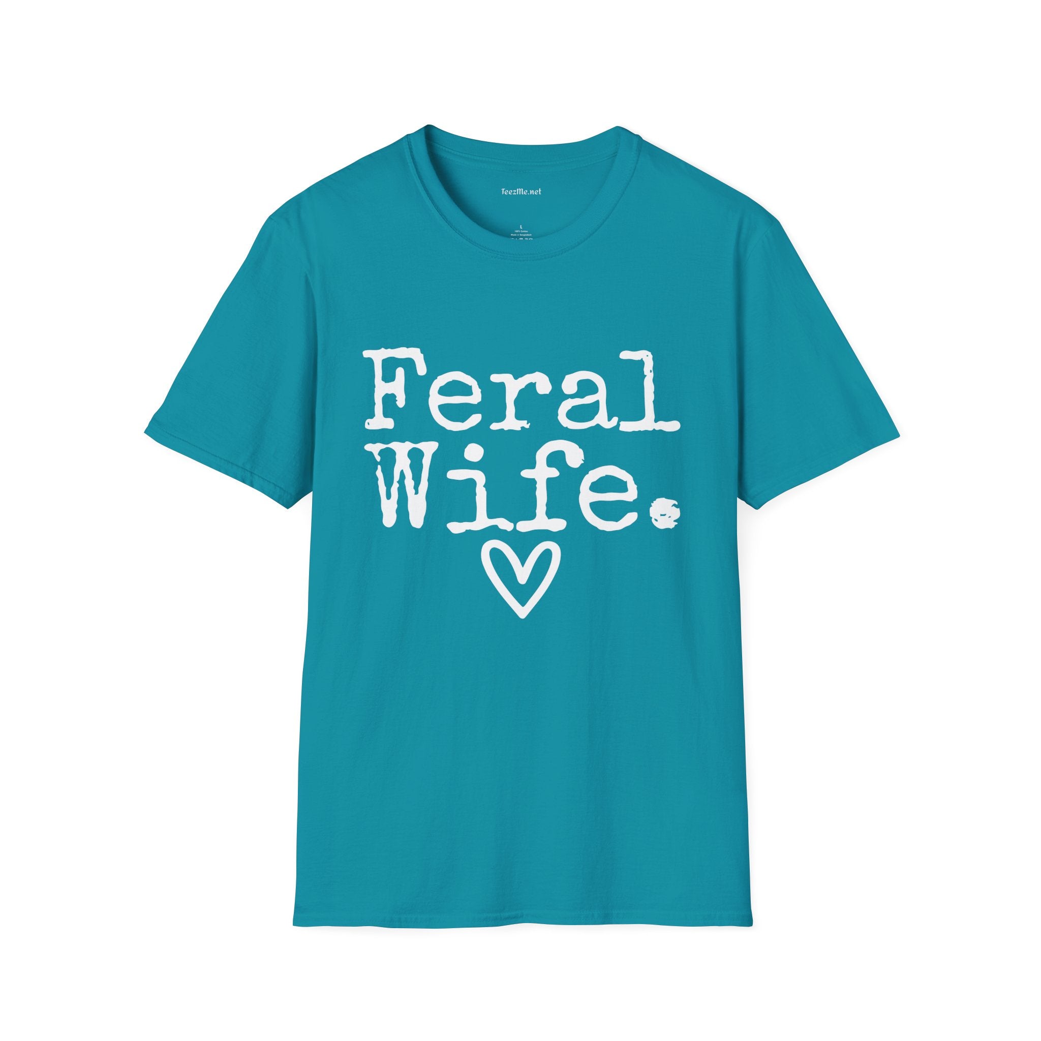Feral Wife (white) Unisex Softstyle T-Shirt 100% Cotton Graphic