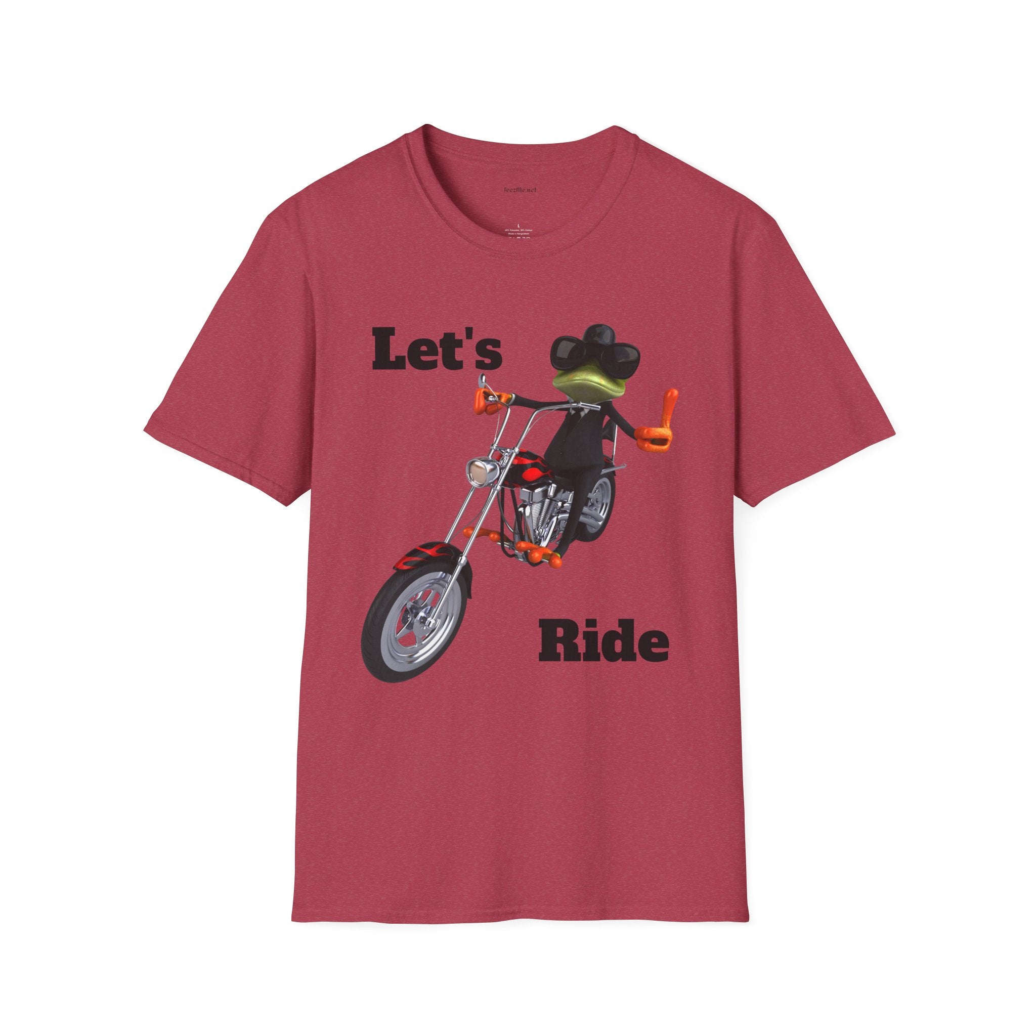 Let's Ride - Unisex Softstyle T-Shirt 100% Cotton Graphic Motorcycle Harley