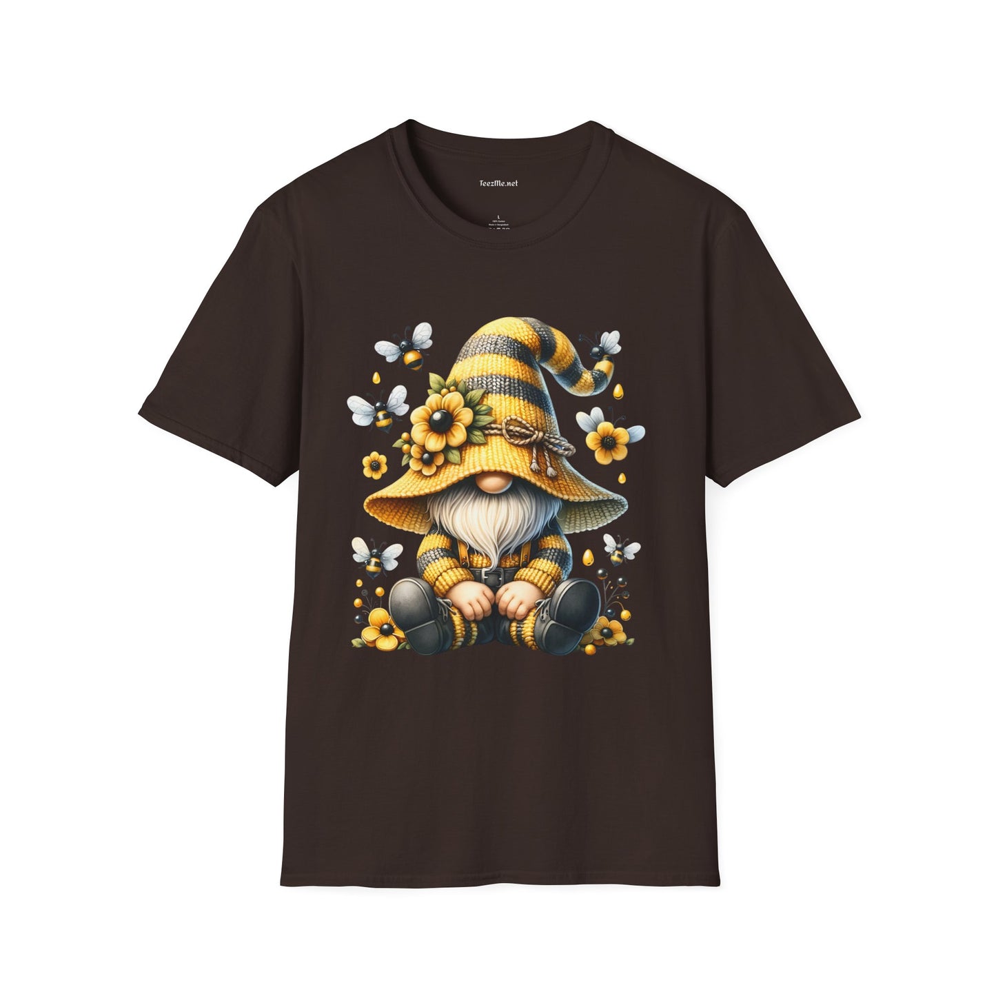 Honey Bee Gnome 41 Unisex Soft Style T-Shirt 100% Cotton Graphic