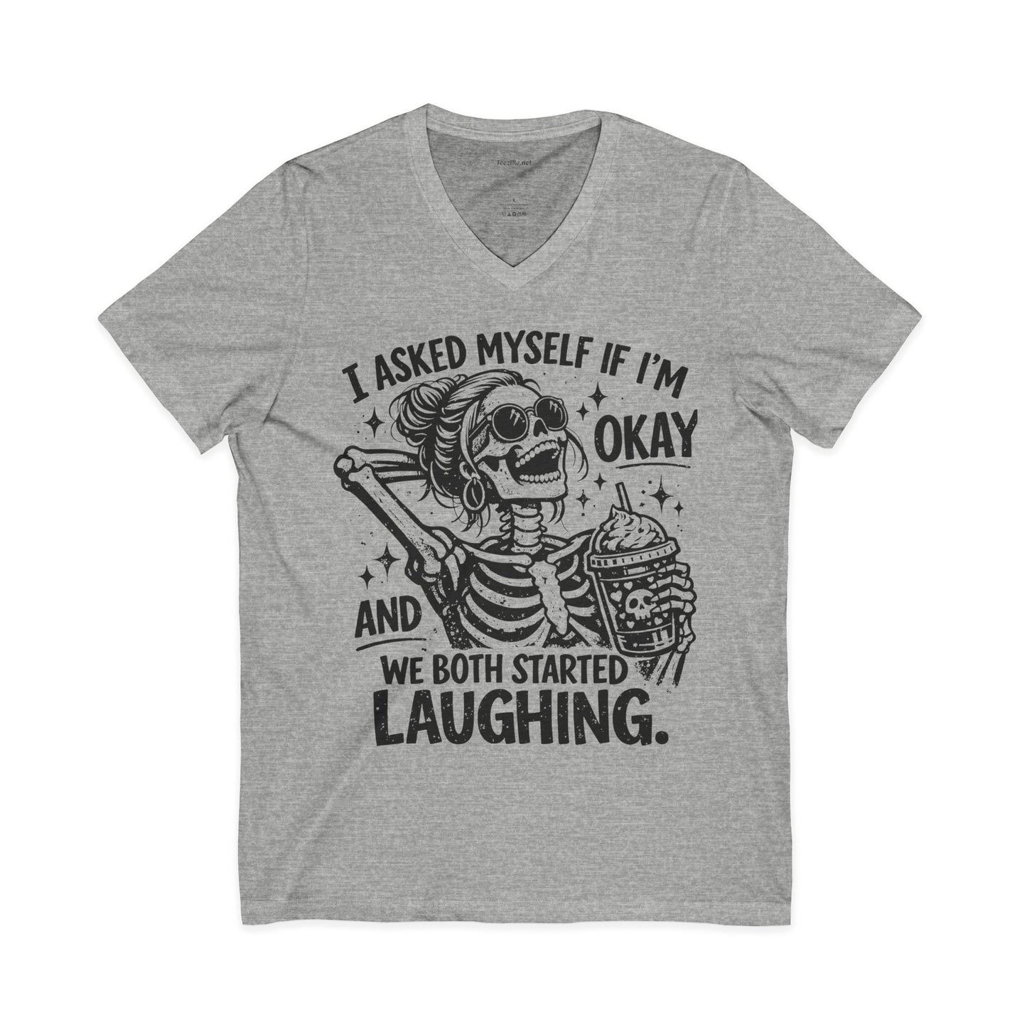 I Asked Myself If 03 Unisex Jersey Short Sleeve V-Neck Tee