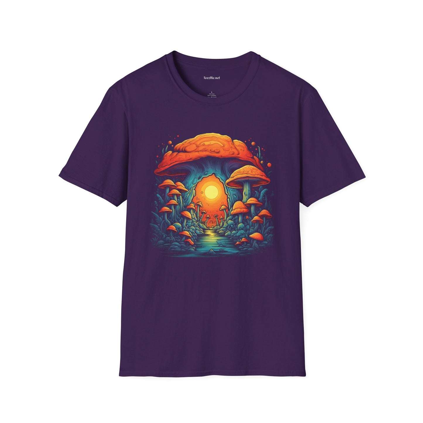 BOHO Psych Mushroom Unisex Softstyle T-Shirt 100% Cotton Graphic