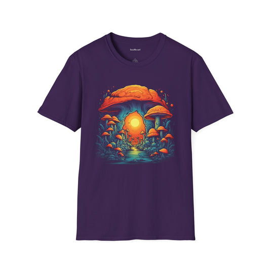 BOHO Psych Mushroom Unisex Softstyle T-Shirt 100% Cotton Graphic