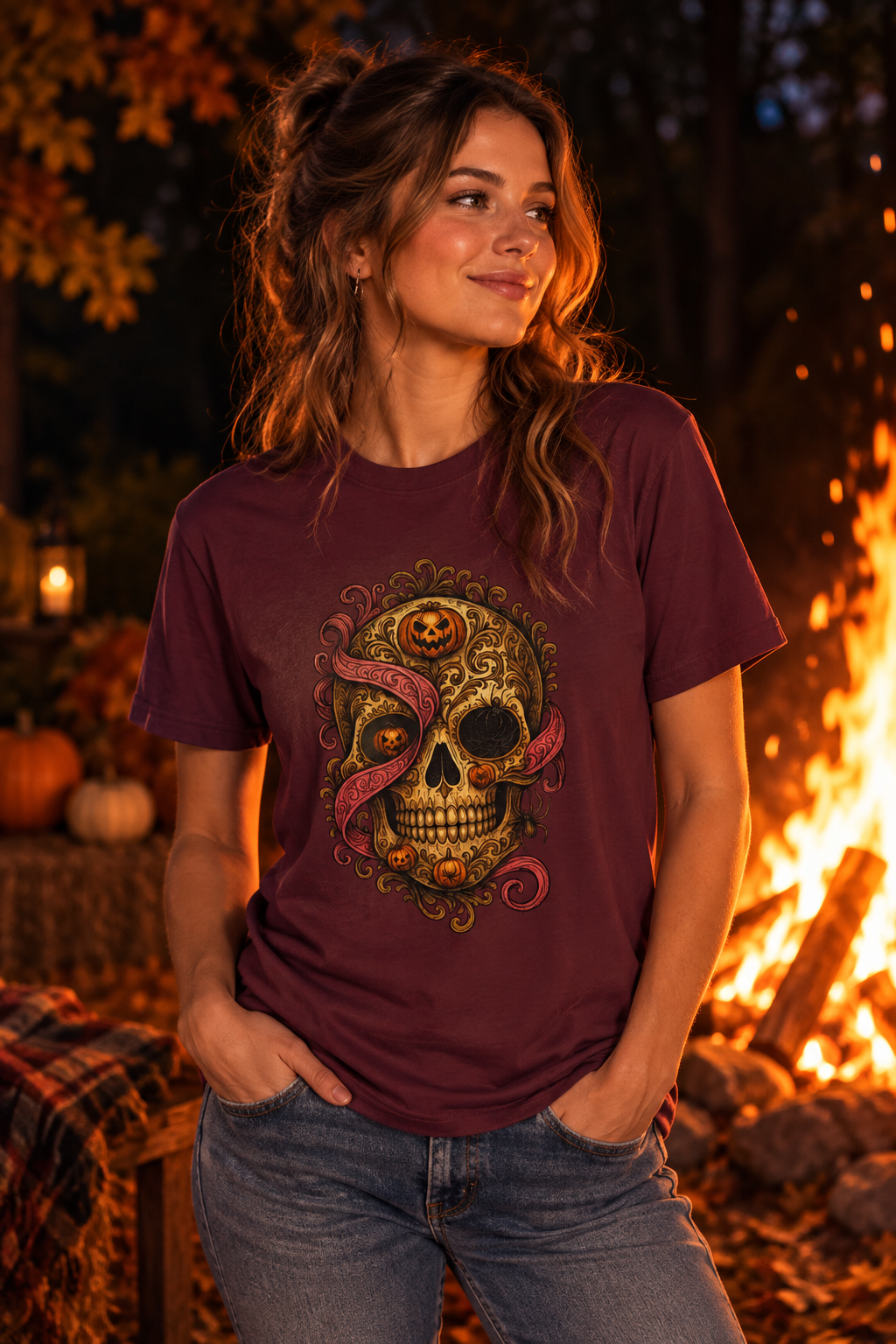 Sugar Skull & Tentacles T-Shirt — Gothic Day of the Dead Skull Tee
