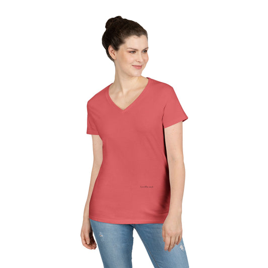 Angel Wings (back) - Ladies' V-Neck T-Shirt 100% cotton