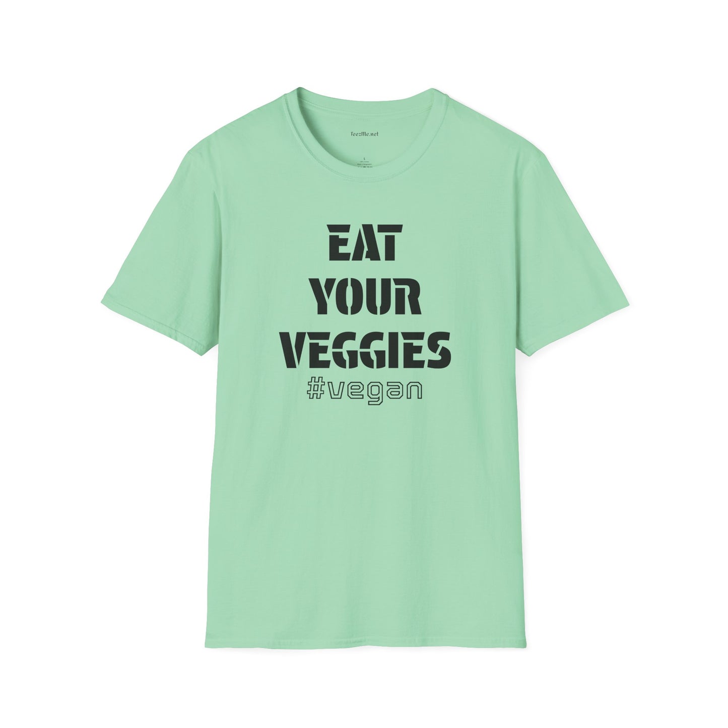 Eat Your Veggies #vegan Unisex Softstyle T-Shirt 100% Cotton Graphic