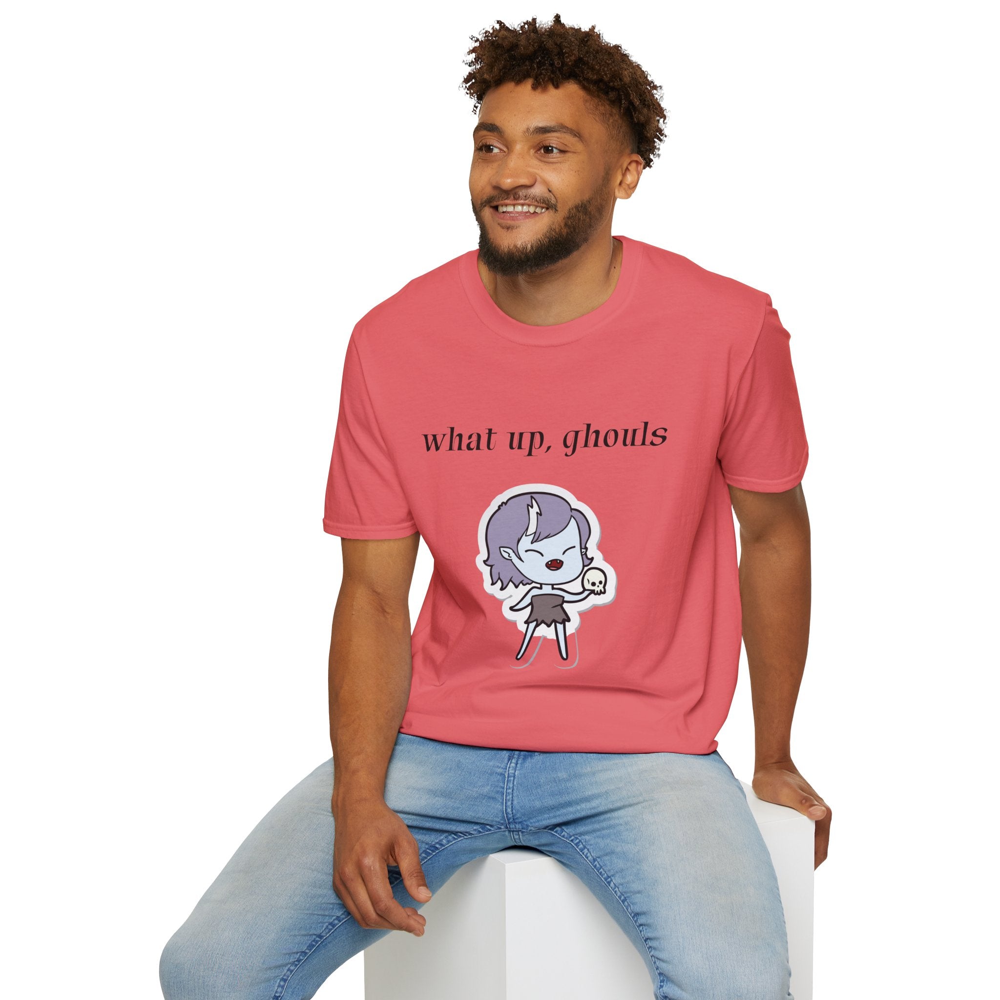 What up, ghouls - Unisex Softstyle T-Shirt 100% Cotton Graphic