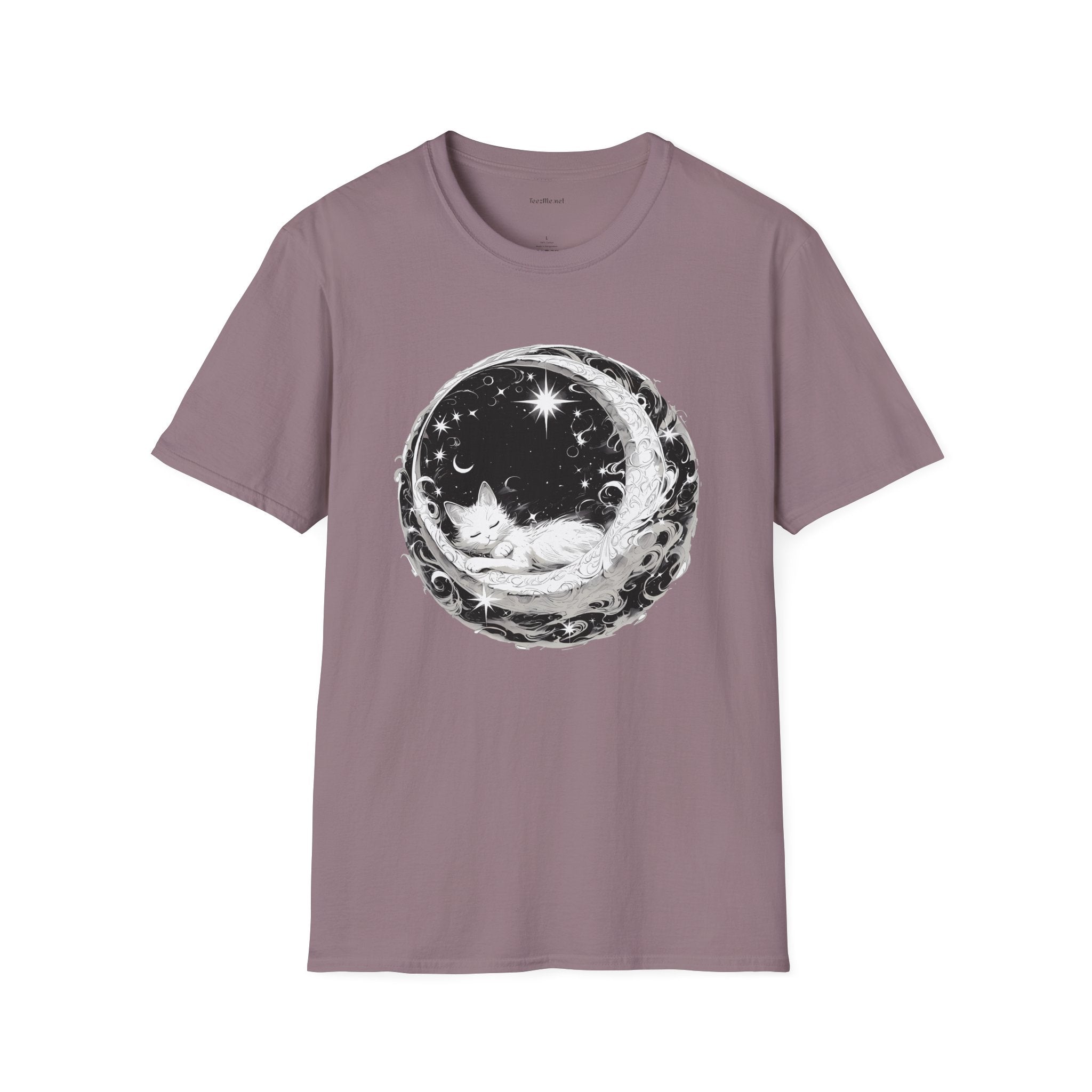 Moon Cat  - Unisex Softstyle T-Shirt 100% Cotton Graphic