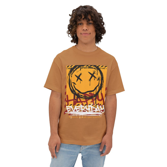 Happy Face Grunge - Unisex Oversized Tee