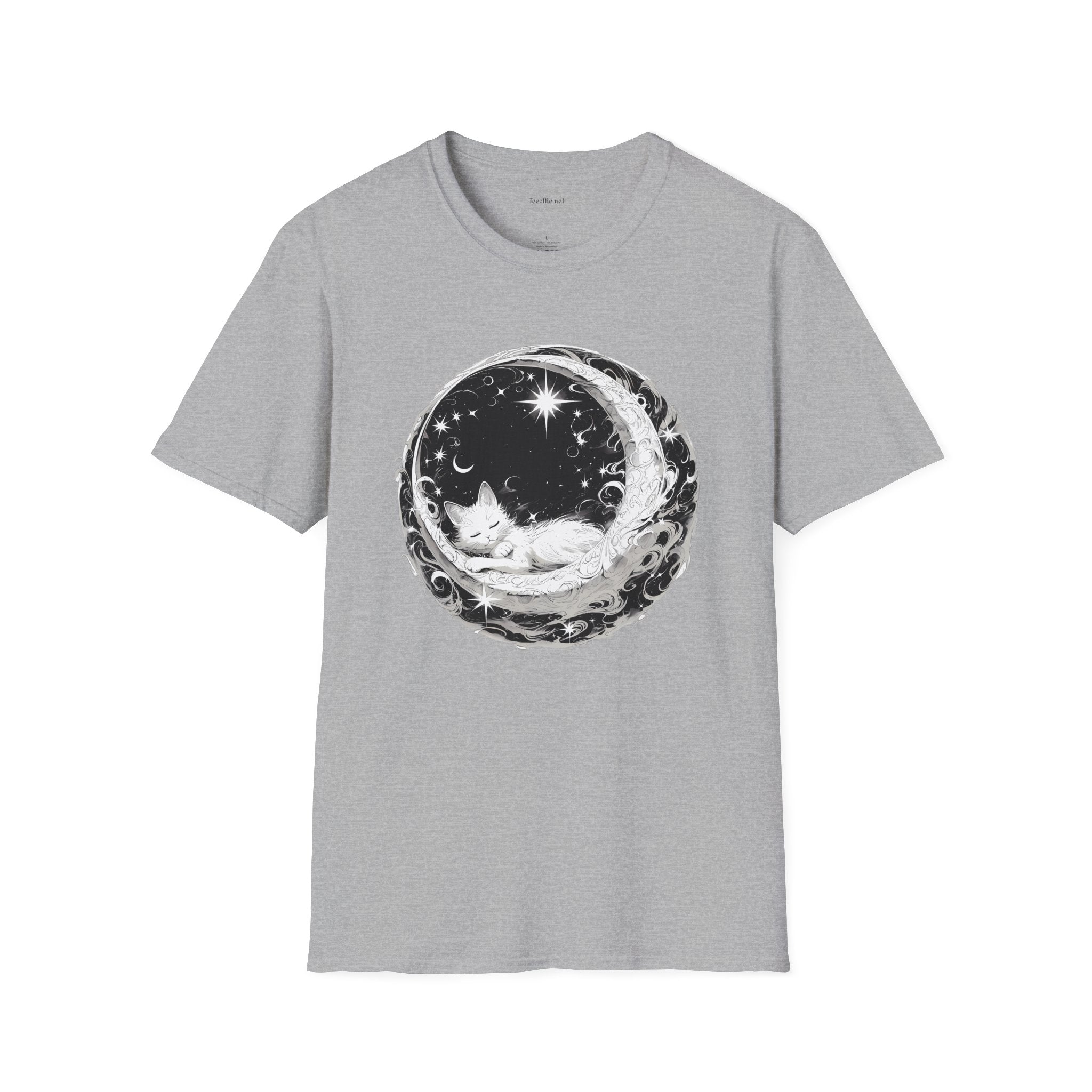 Moon Cat  - Unisex Softstyle T-Shirt 100% Cotton Graphic