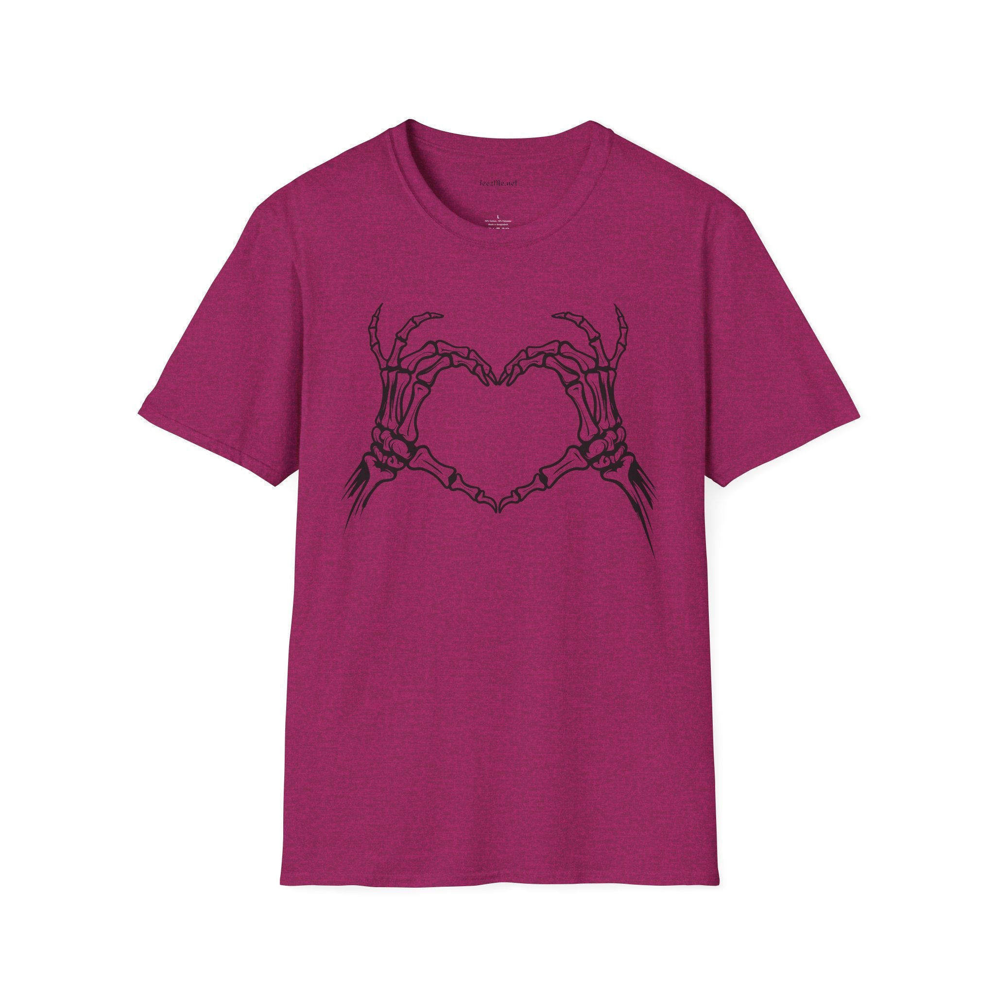 Skeleton Heart Hands Unisex Softstyle T-Shirt 100% Cotton