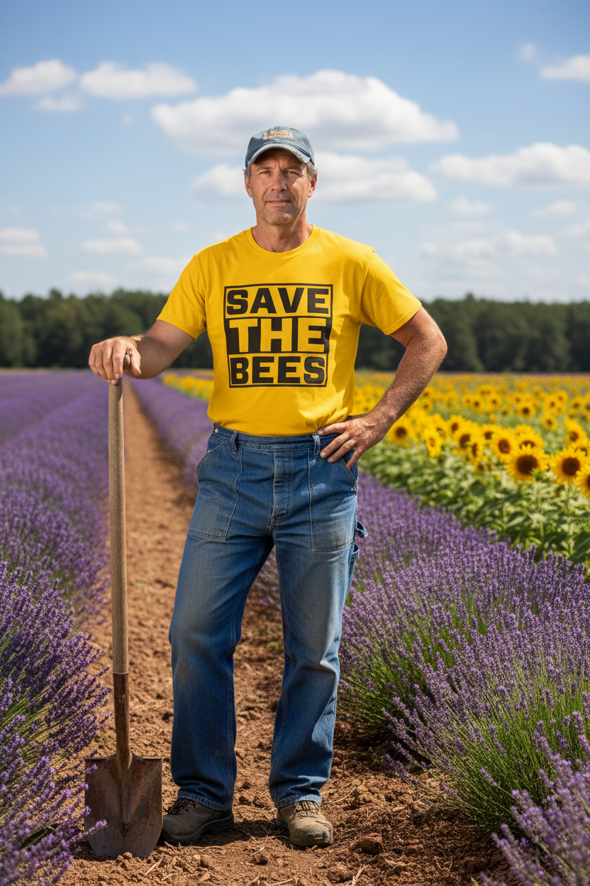 Save The Bees 02 Unisex Soft Style T-Shirt 100% Cotton Graphic