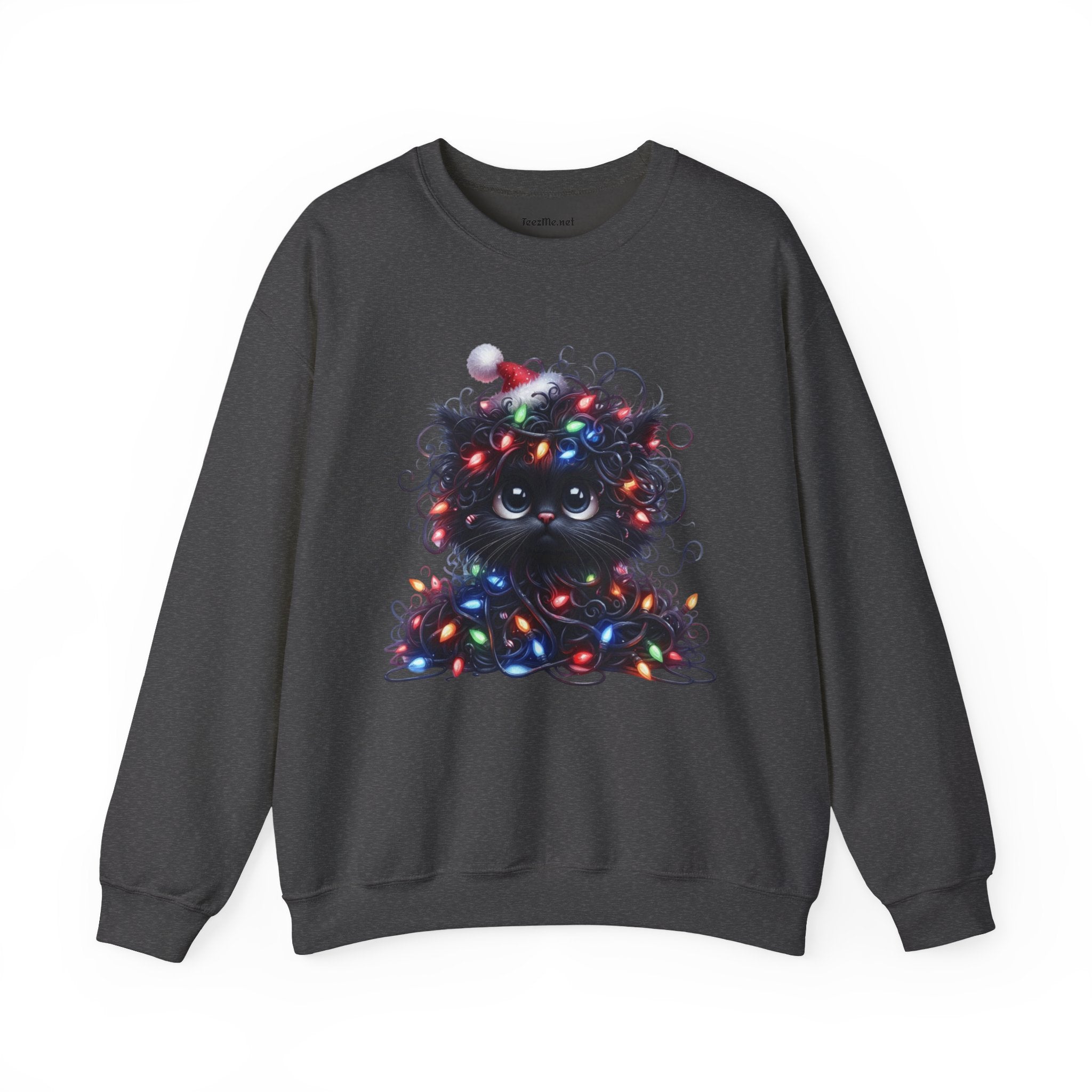 Funny Christmas Black Cat 02 Unisex Heavy Blend™ Crewneck Sweatshirt