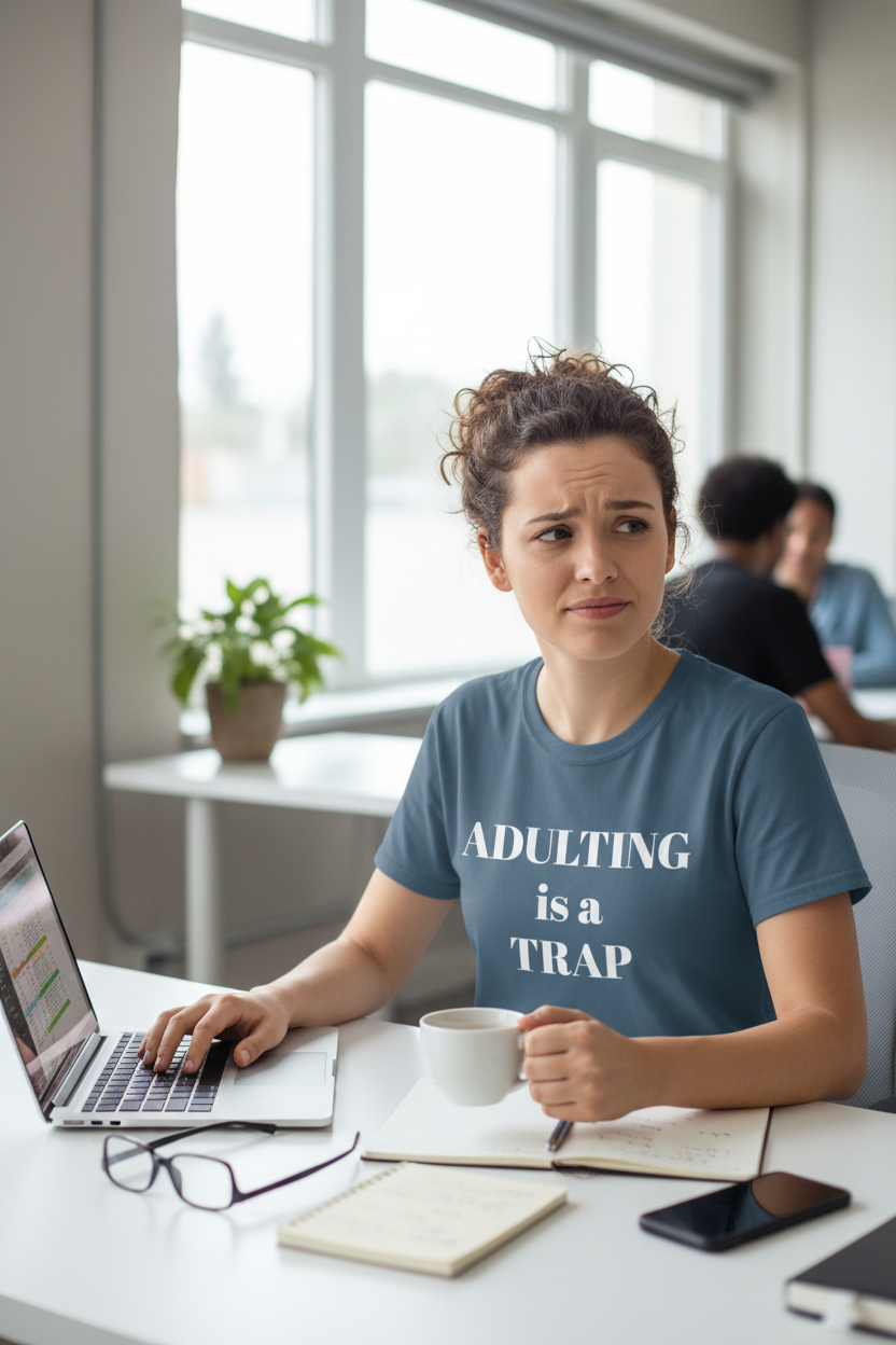 ADULTING is a TRAP - Unisex Softstyle T-Shirt 100% Cotton Graphic