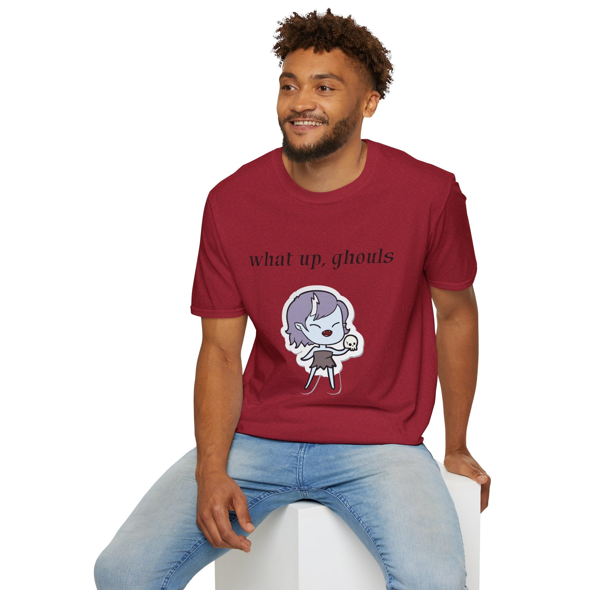 What up, ghouls - Unisex Softstyle T-Shirt 100% Cotton Graphic
