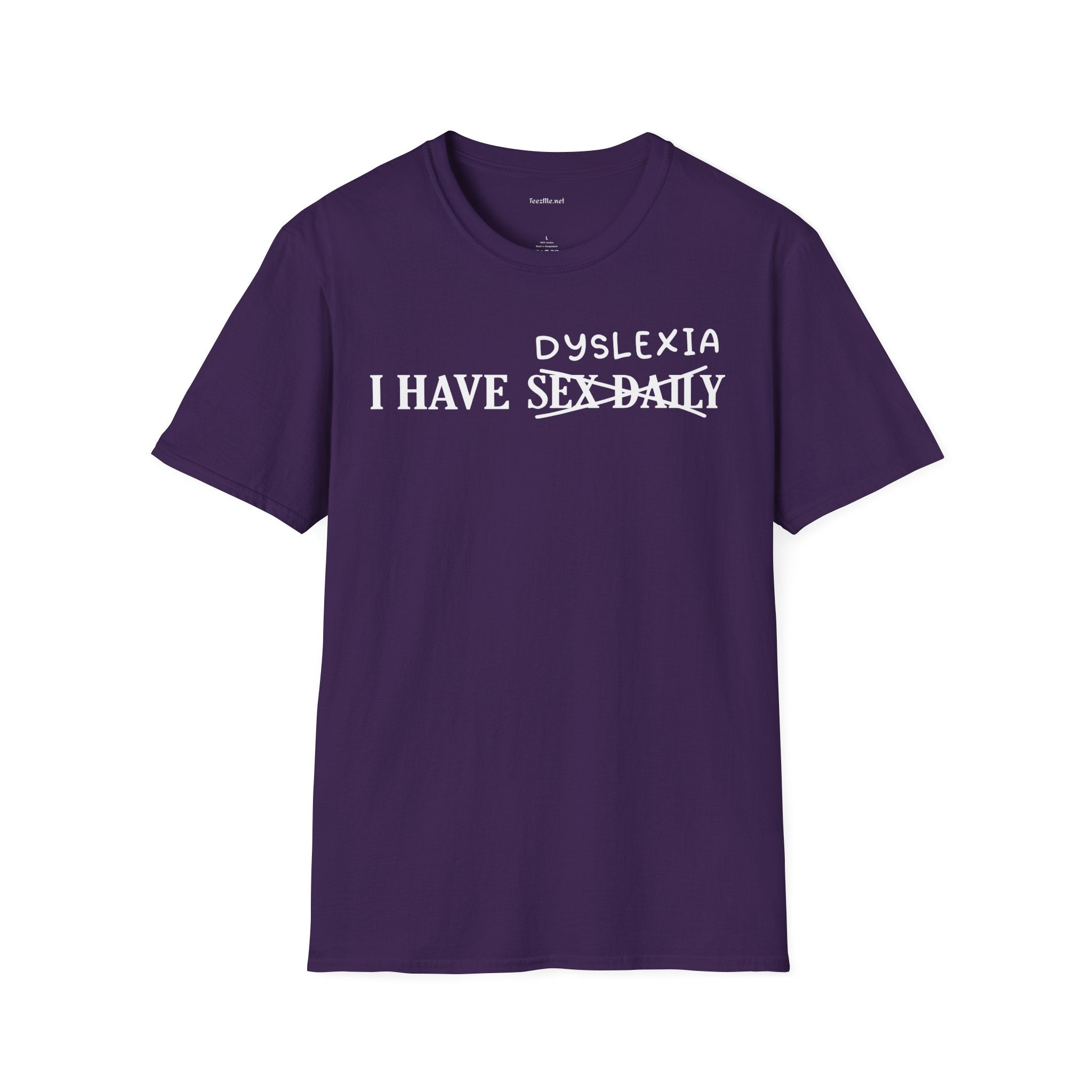 Dyslexia Unisex Softstyle T-Shirt 100% Cotton Graphic