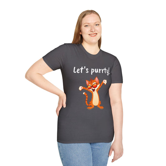 Let's purrty! - Unisex Softstyle T-Shirt 100% Cotton Graphic