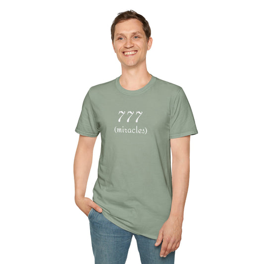 777 (miracles) - Unisex Softstyle T-Shirt 100% Cotton Graphic #angel numbers