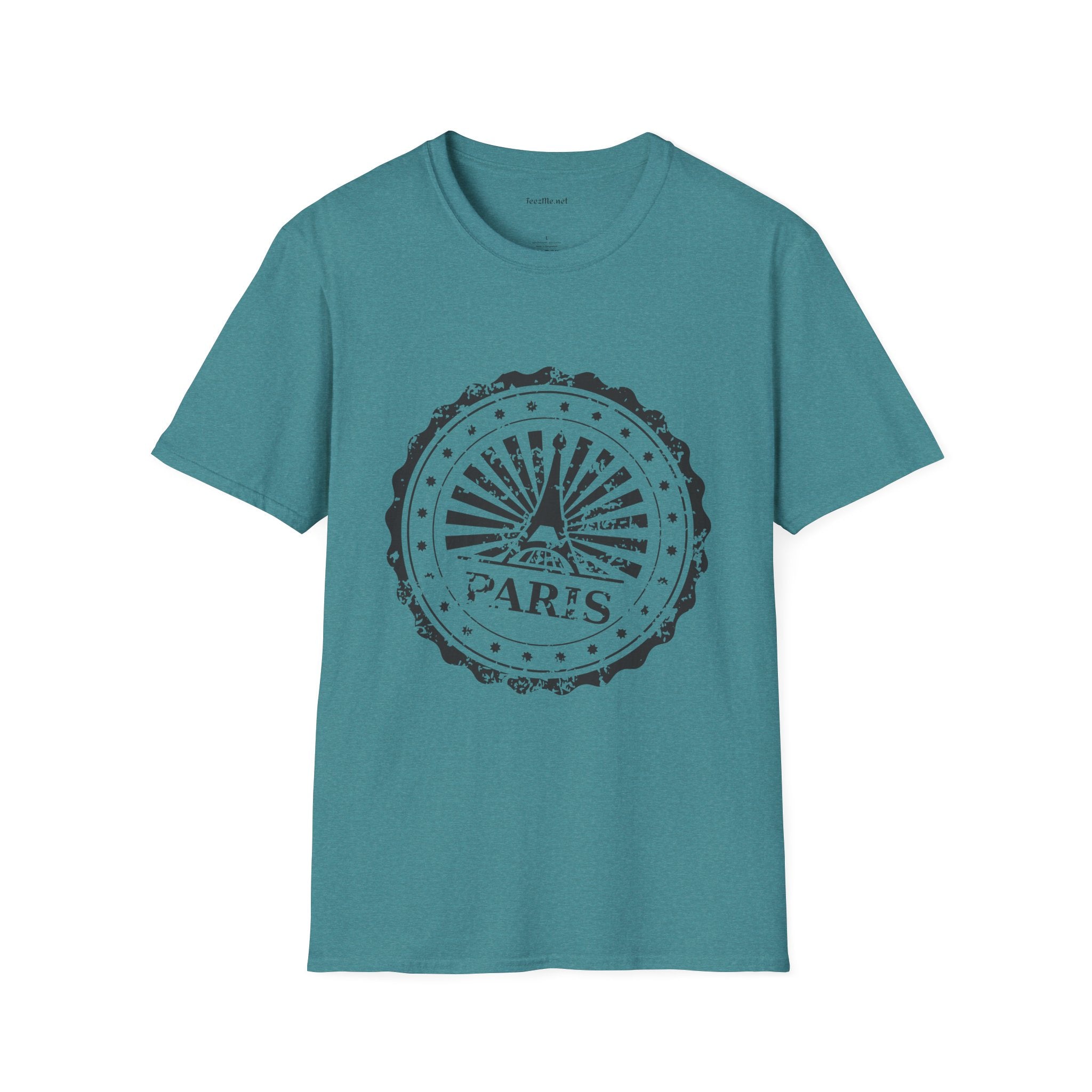 Paris Stamp Unisex Softstyle T-Shirt 100% Cotton