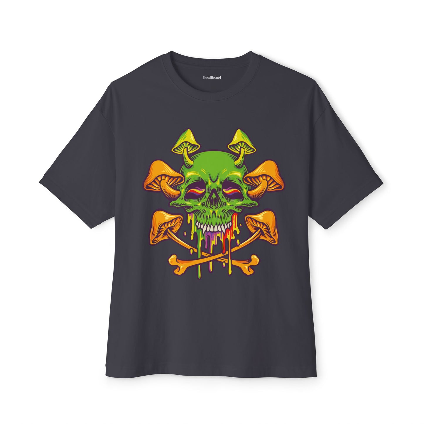 Sugar Skull Magic Mushrooms Unisex Oversized Boxy Tee