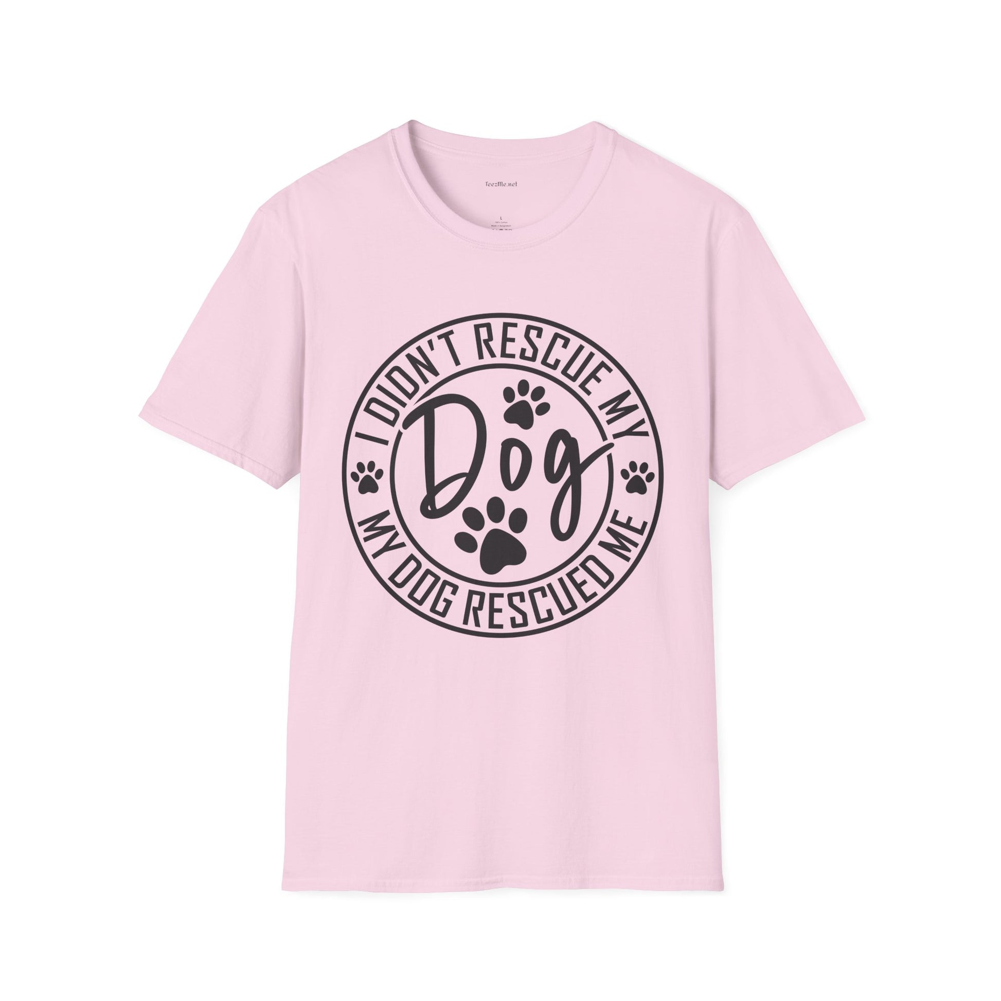 Rescue Dog T-Shirt – "I Didn't Rescue My Dog, My Dog Rescued Me" Paw Print Tee