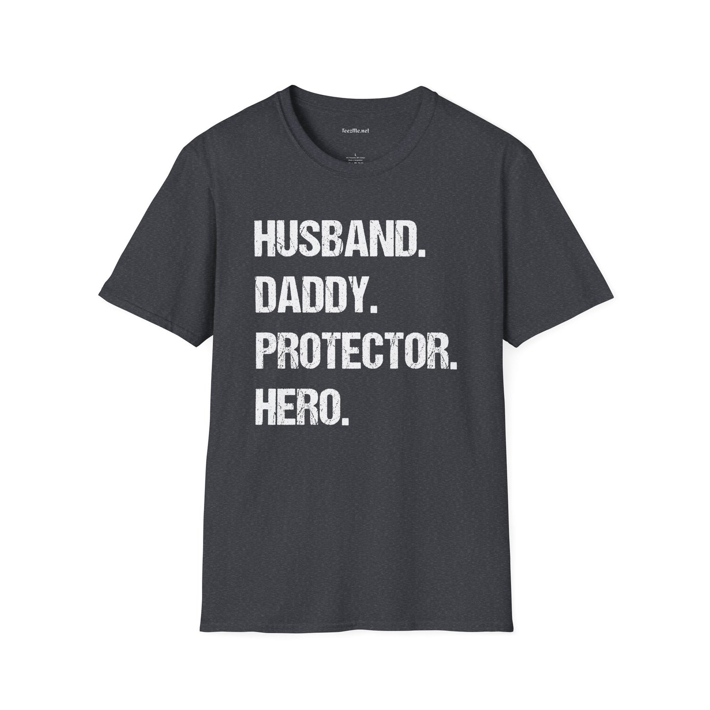 Husband Daddy Protector Hero Unisex Soft Style T-Shirt 100% Cotton Graphic