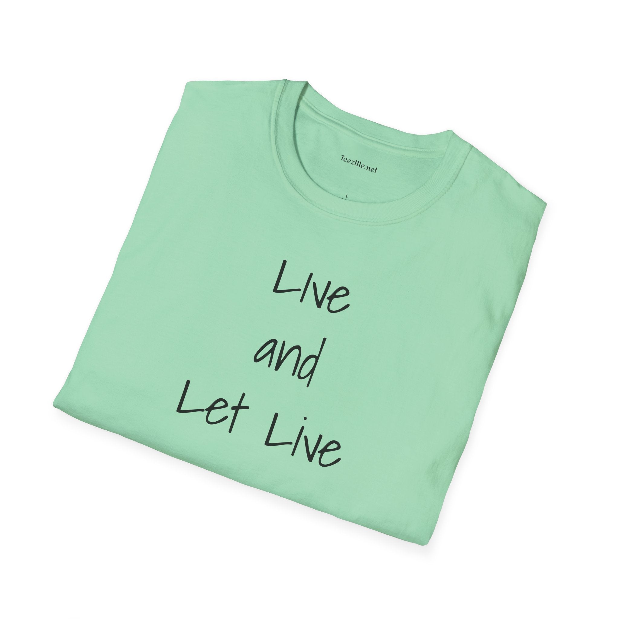 Live and Let Live - Unisex Softstyle T-Shirt 100% Cotton Graphic
