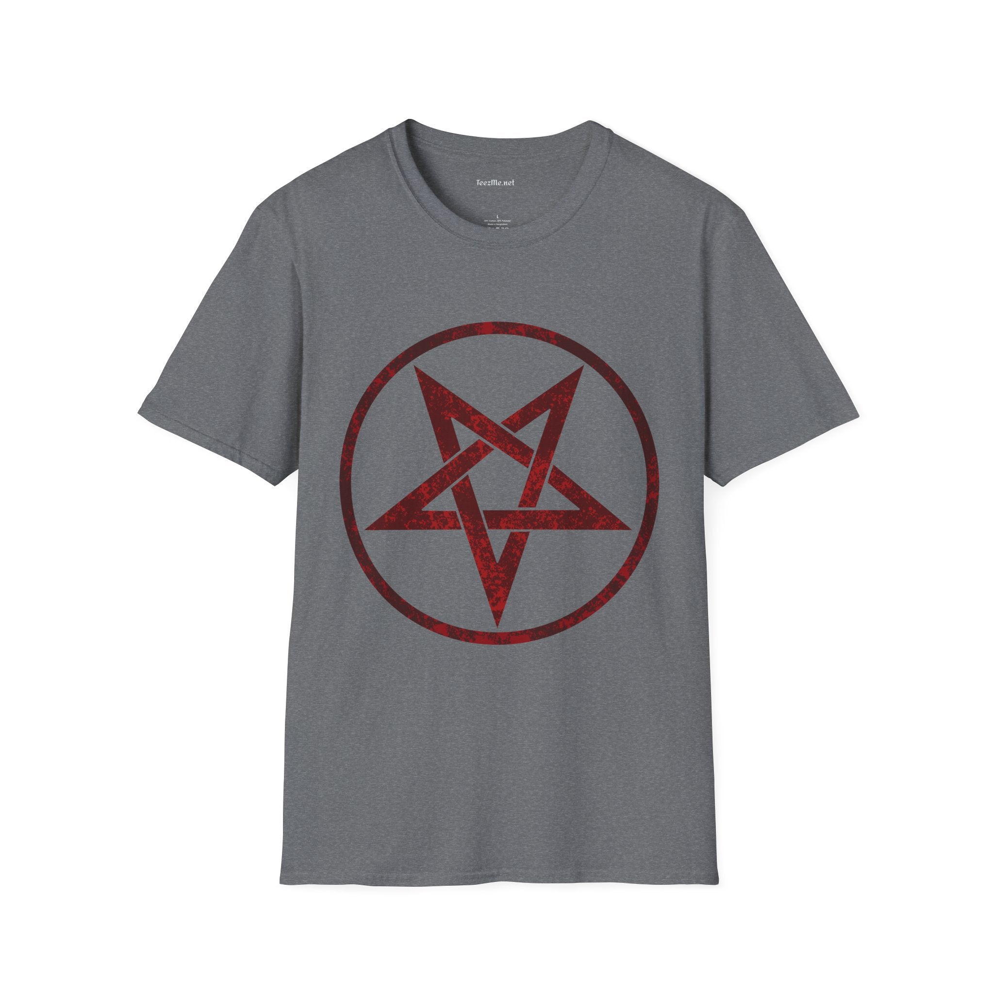 Red Pentagram 01 Unisex SoftStyle T-Shirt 100% Cotton Graphic