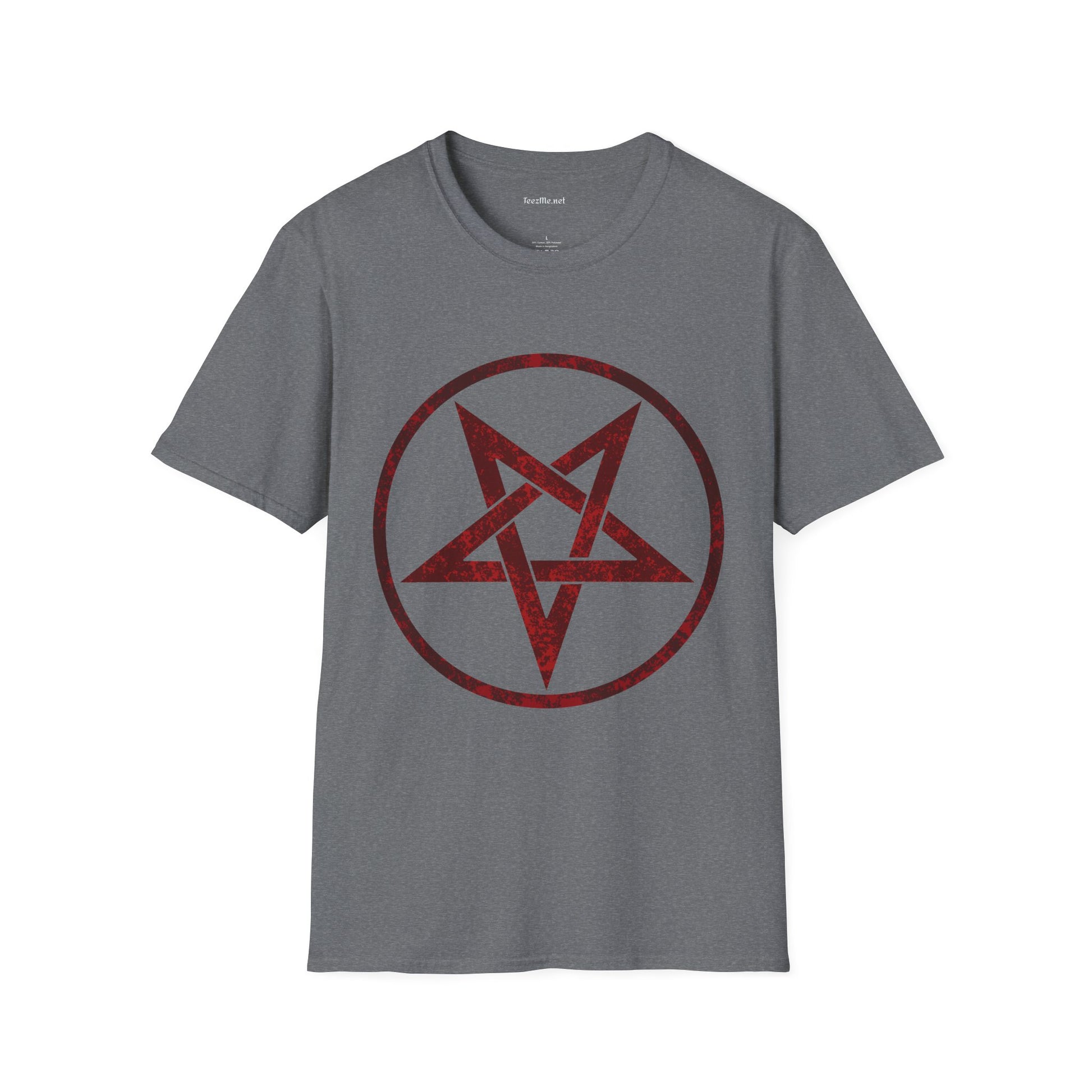 Red Pentagram 01 Unisex SoftStyle T-Shirt 100% Cotton Graphic