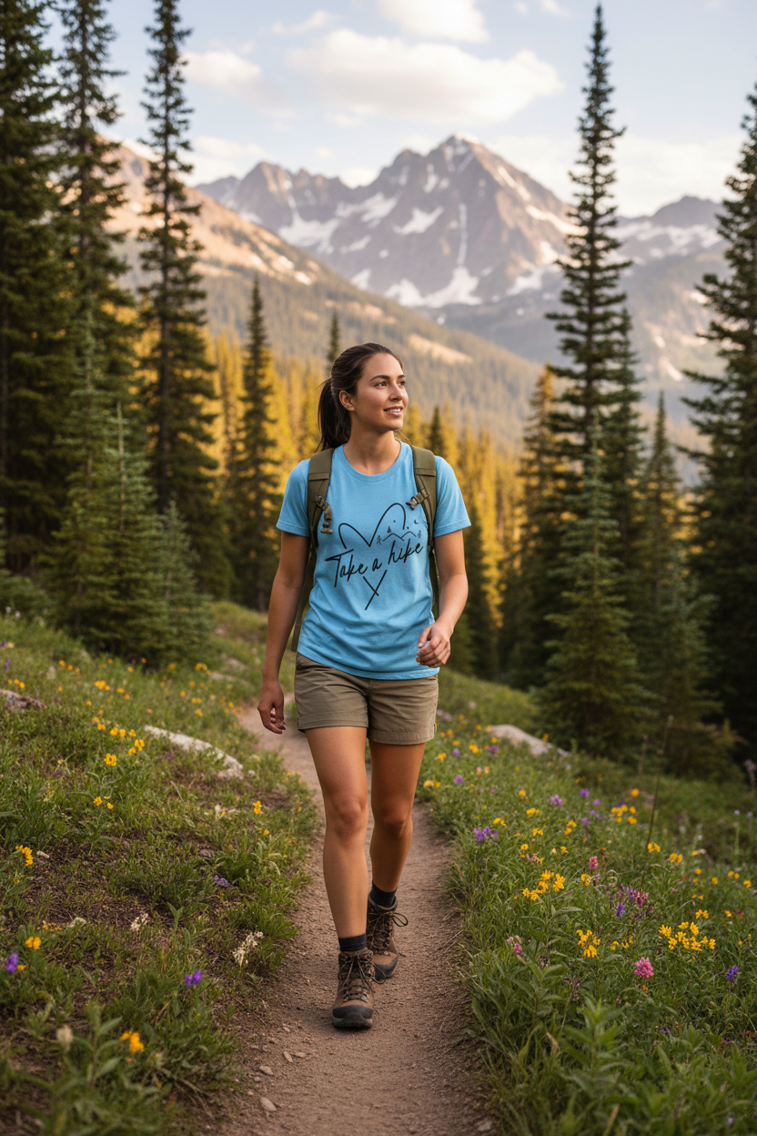 Take a Hike (black) - Unisex Softstyle T-Shirt 100% Cotton Graphic