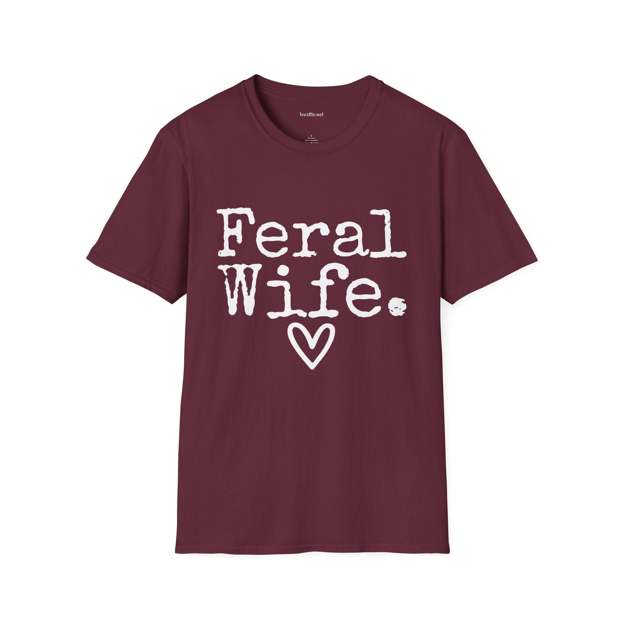 Feral Wife (white) Unisex Softstyle T-Shirt 100% Cotton Graphic
