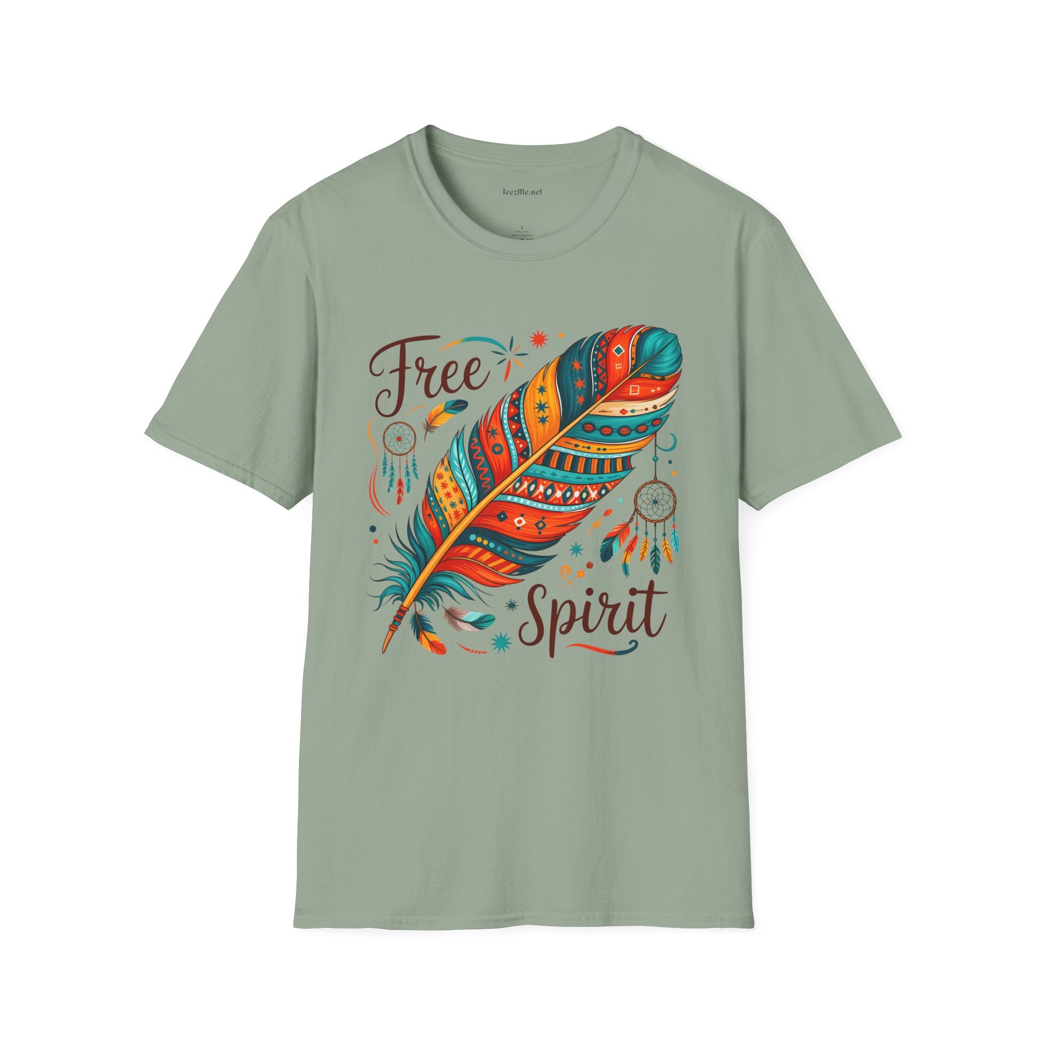 Free Spirit Boho Unisex Softstyle T-Shirt 100% Cotton Graphic
