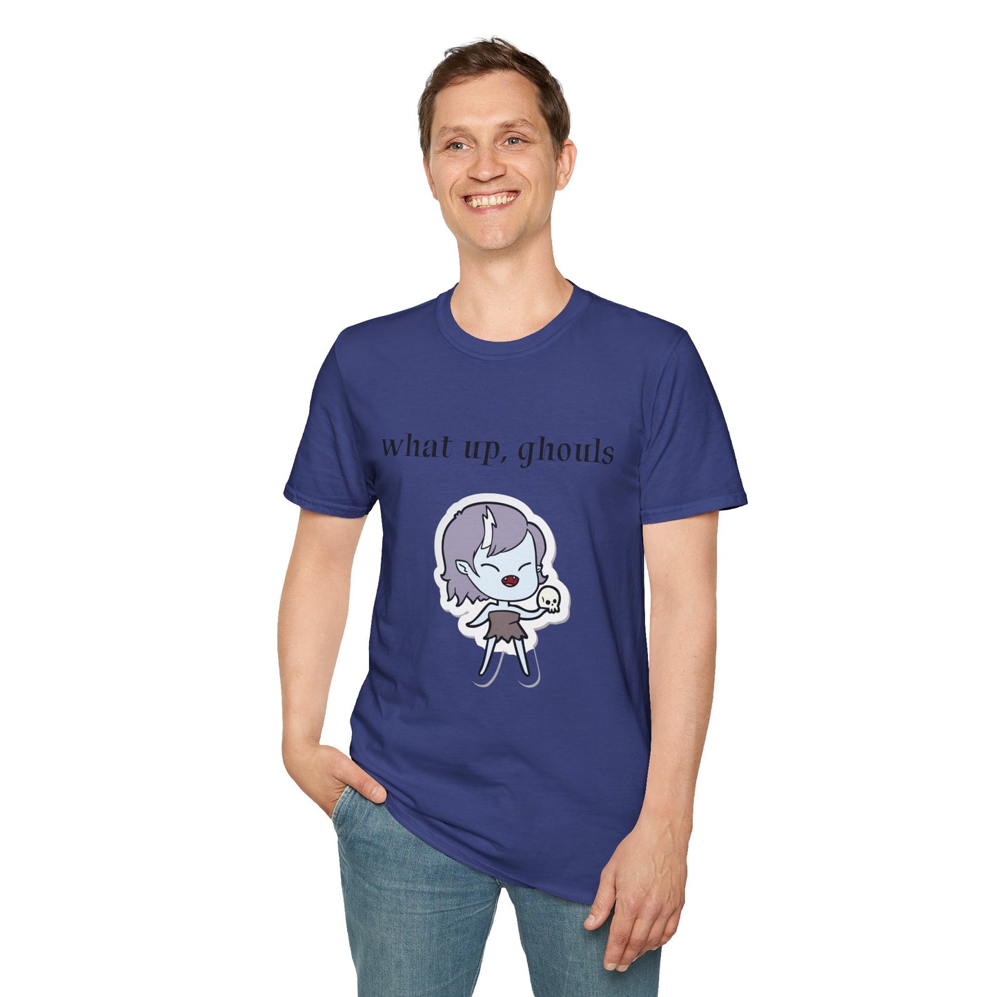 What up, ghouls - Unisex Softstyle T-Shirt 100% Cotton Graphic