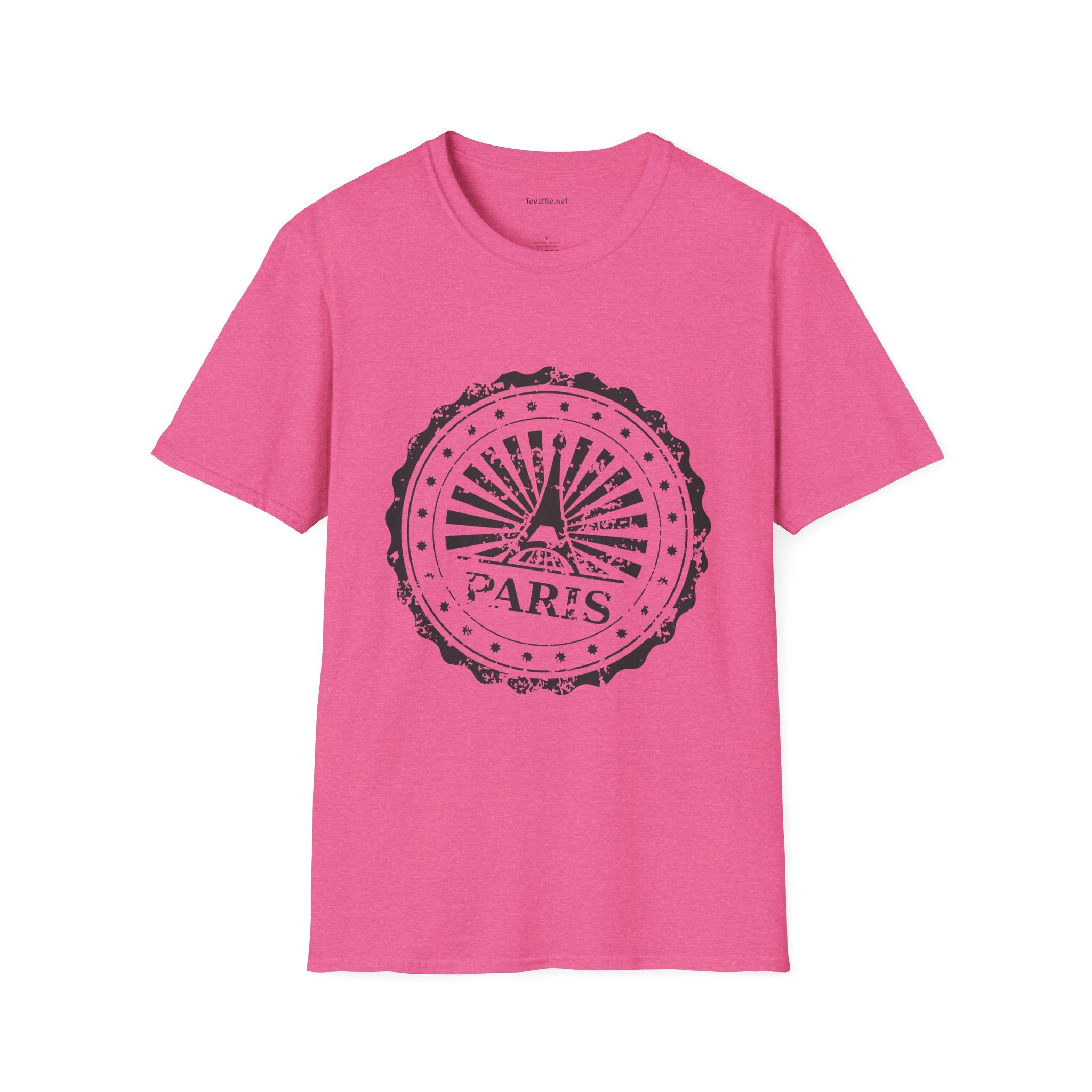 Paris Stamp Unisex Softstyle T-Shirt 100% Cotton