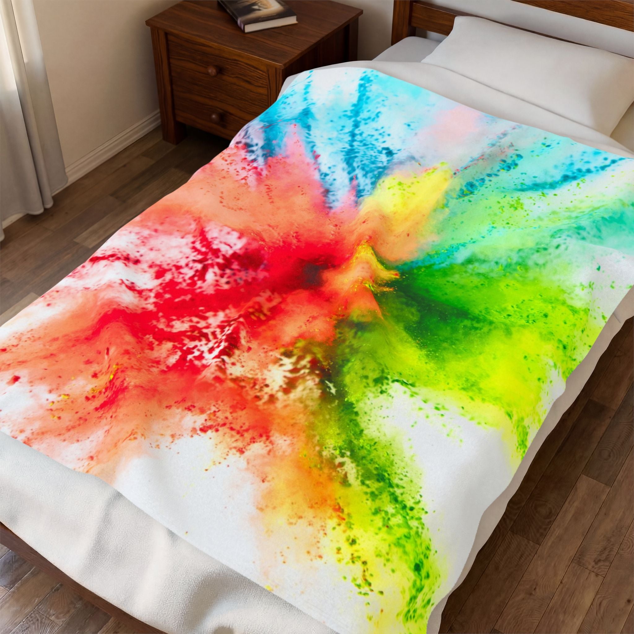 Watercolor Velveteen Plush Blanket