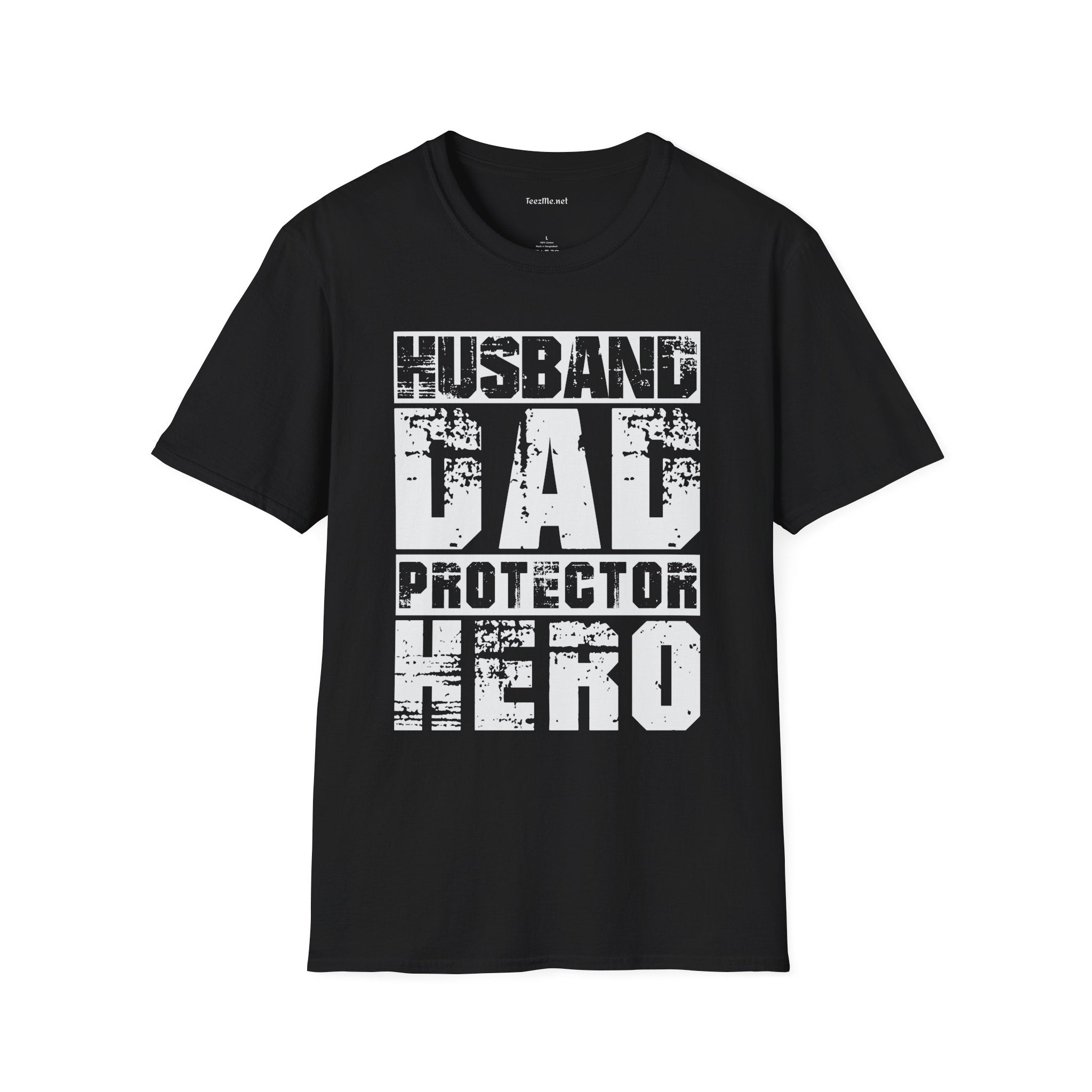 Husband Dad Protector Hero Unisex Soft Style T-Shirt 100% Cotton Graphic