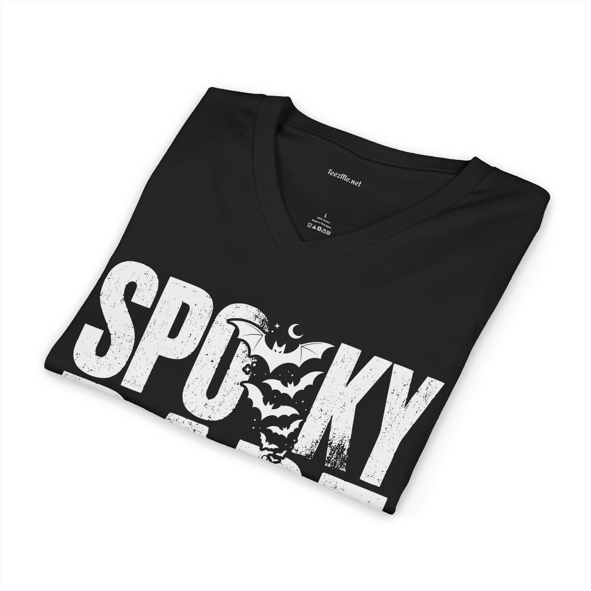 Spooky Babe V-Neck Tee — Halloween Graphic T-Shirt for Women