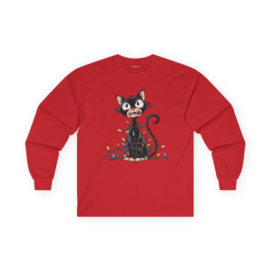 Entangled Christmas Cat Unisex Ultra Cotton Long Sleeve Tee