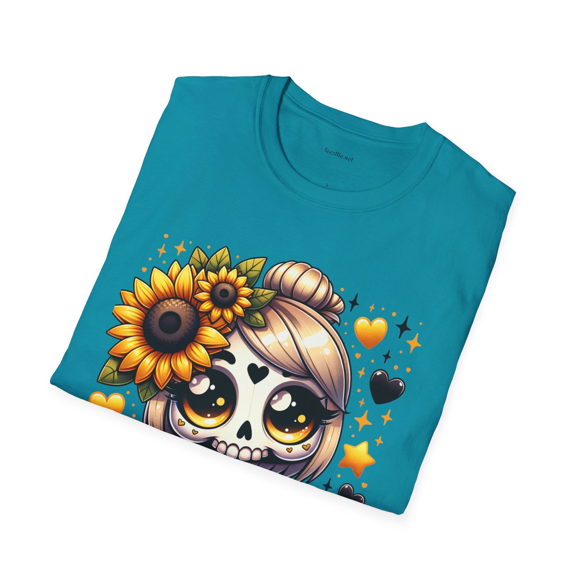 Sunflower Day of the Dead Tee — "You Are My Sunshine" Cute Sugar Skull Shirt
